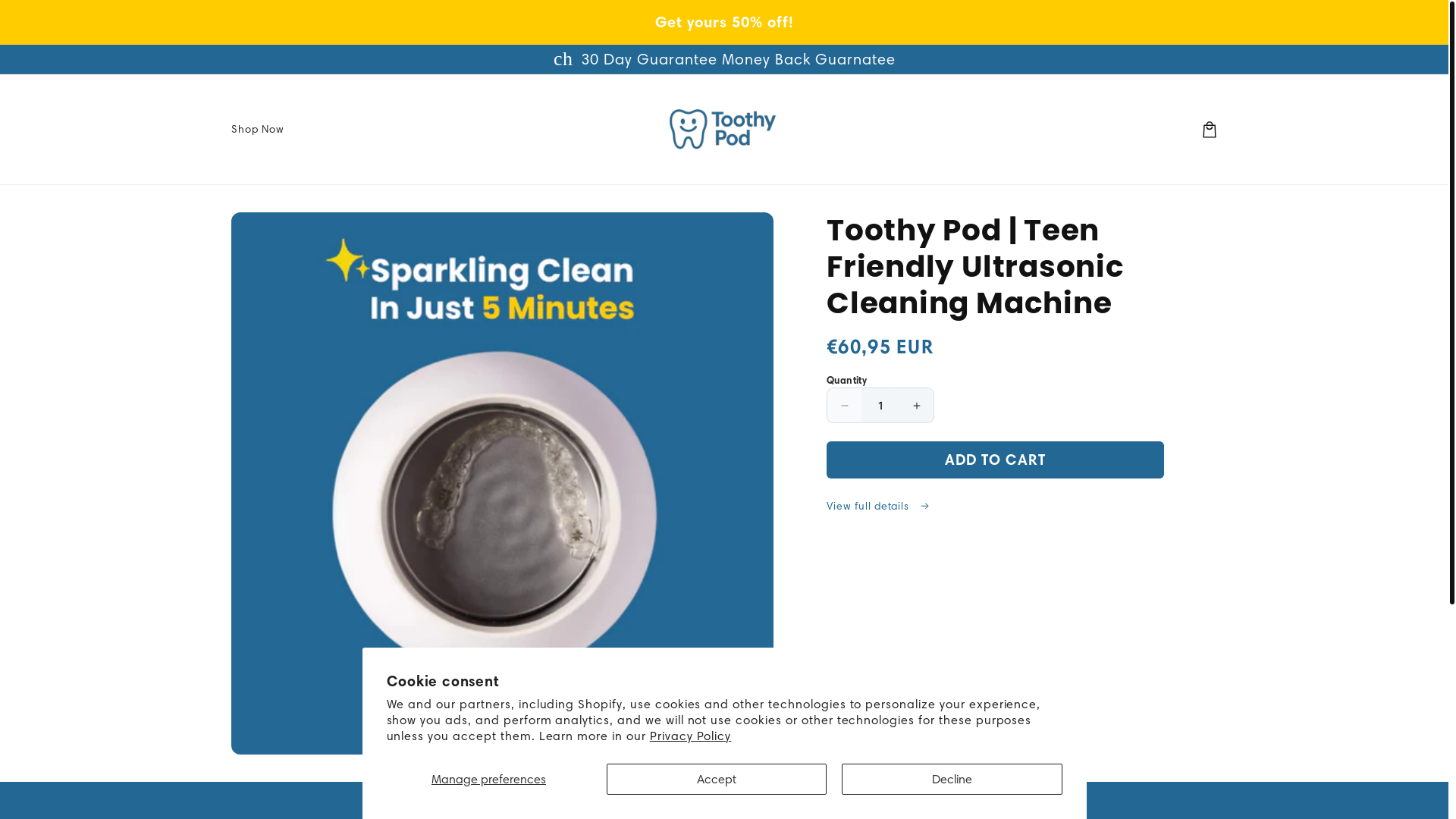 website screenshot of https://toothypod.shop/