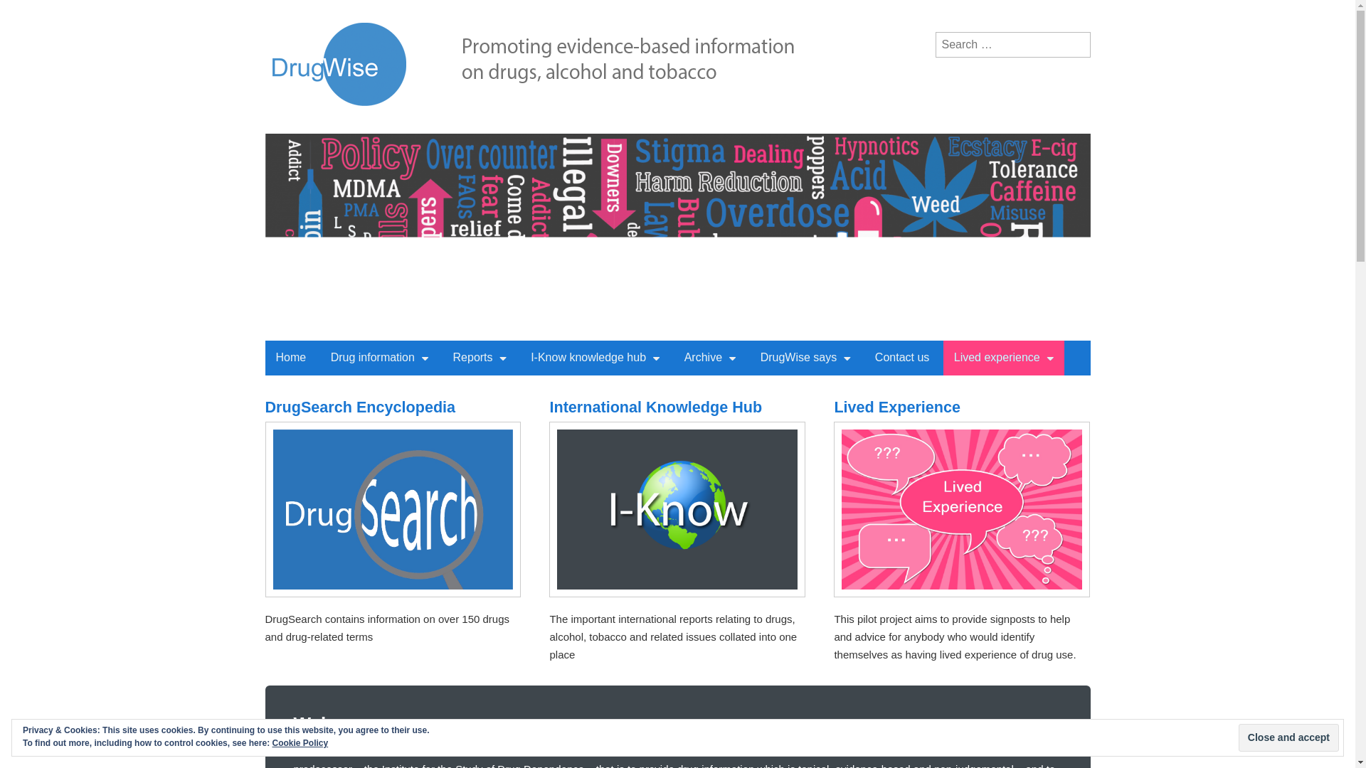 website screenshot of https://www.drugwise.org.uk