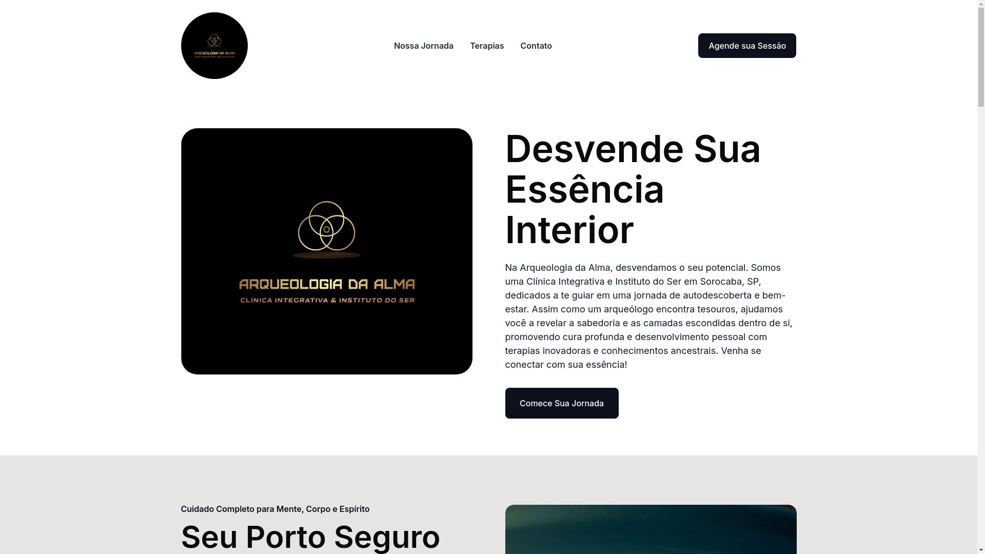 website screenshot of https://arqueologiadaalma.com.br/