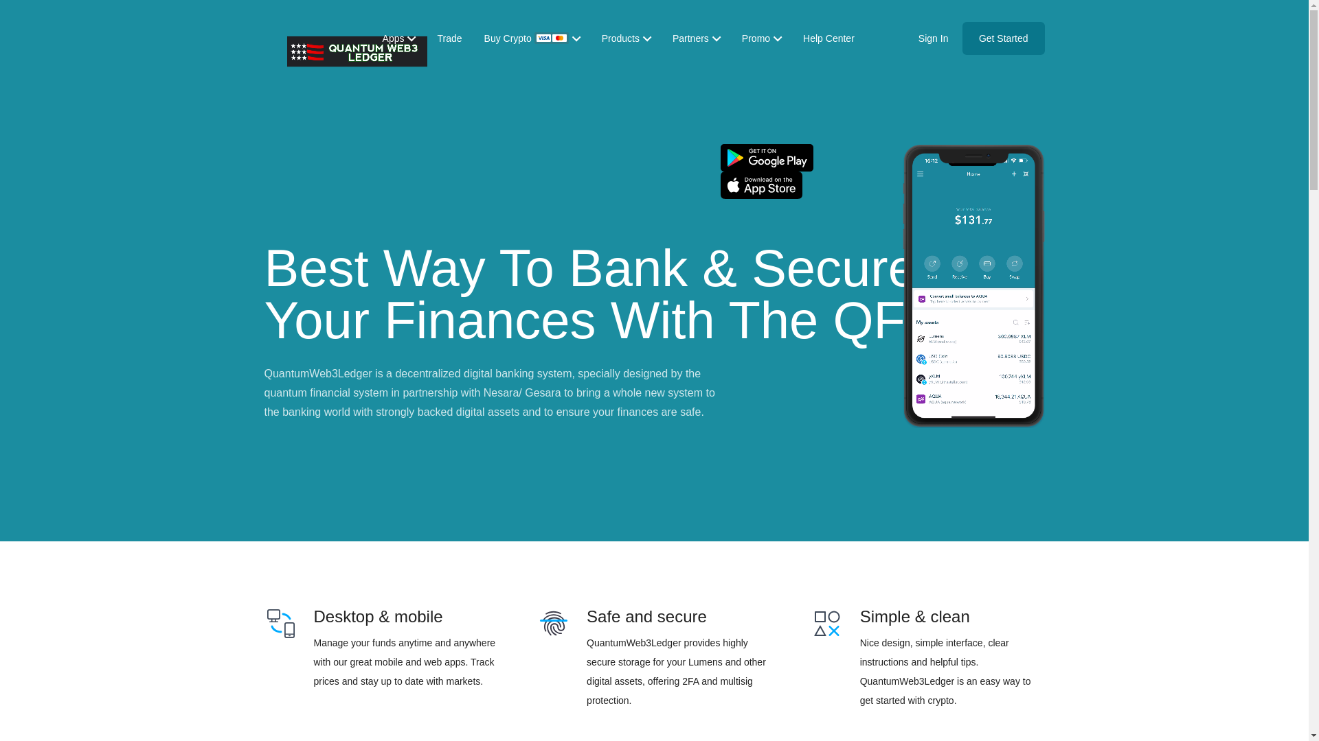 website screenshot of https://quantumweb3ledger.org/