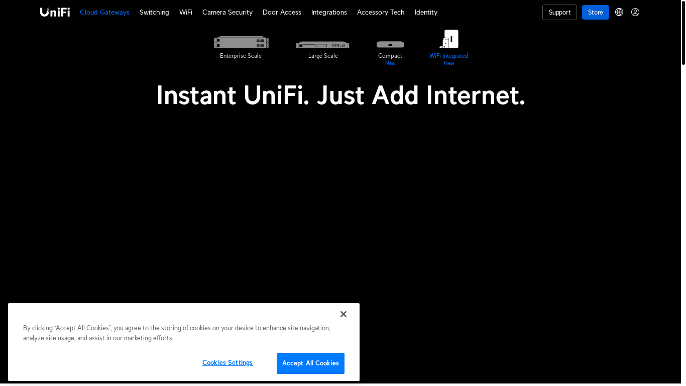 website screenshot of https://ui.com/cloud-gateways/wifi-integrated/express