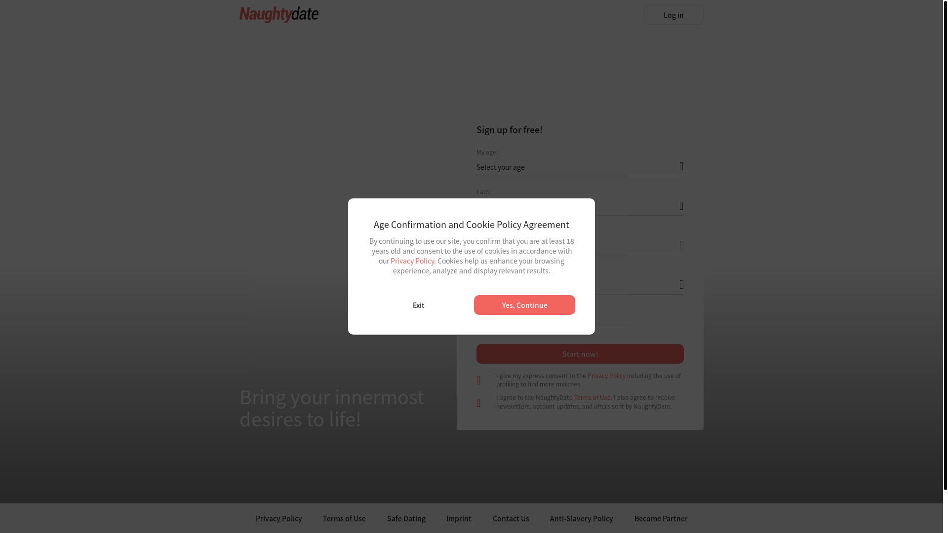 website screenshot of https://naughtydate.com/
