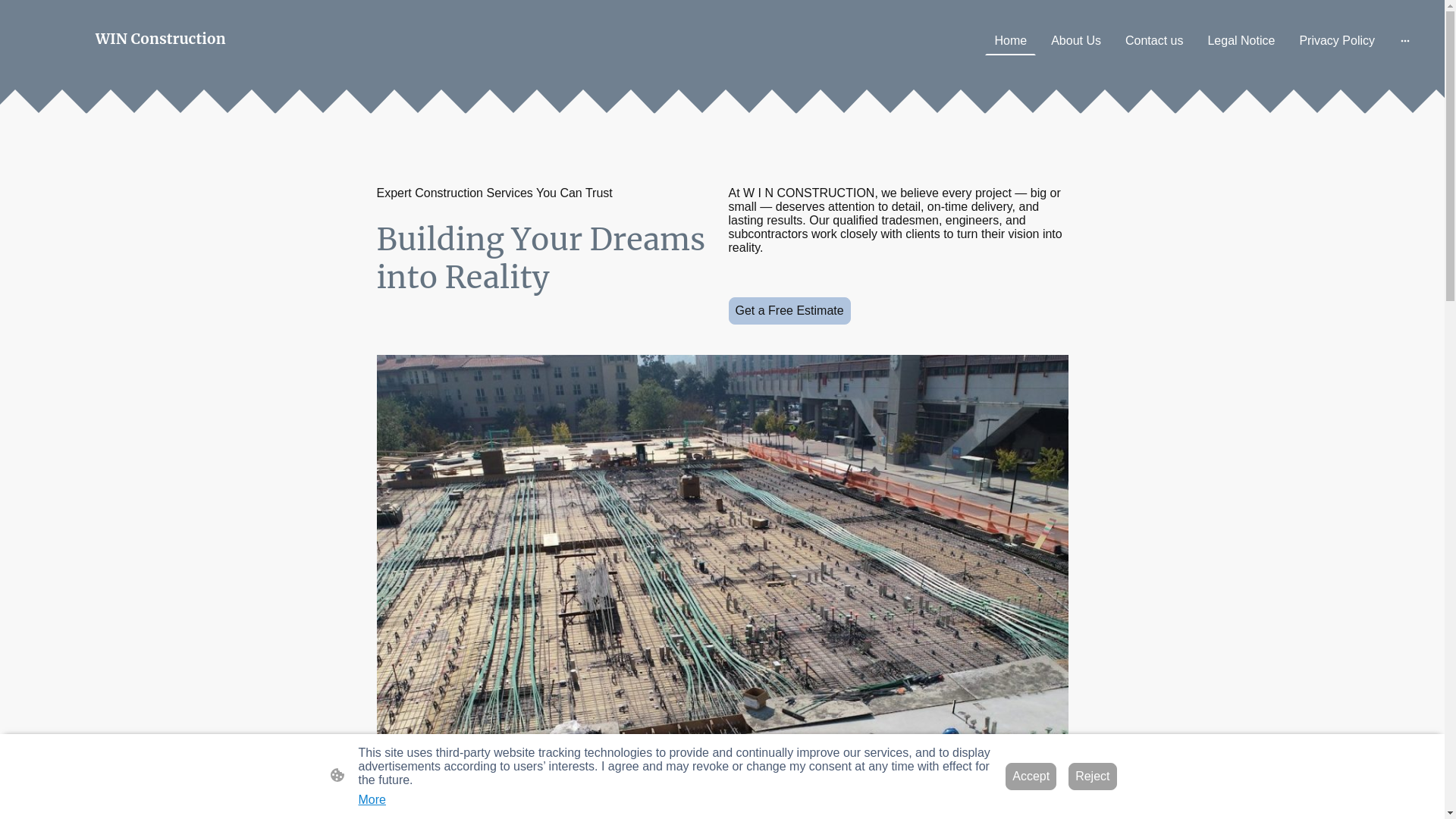 website screenshot of https://winconstruction.co.uk/