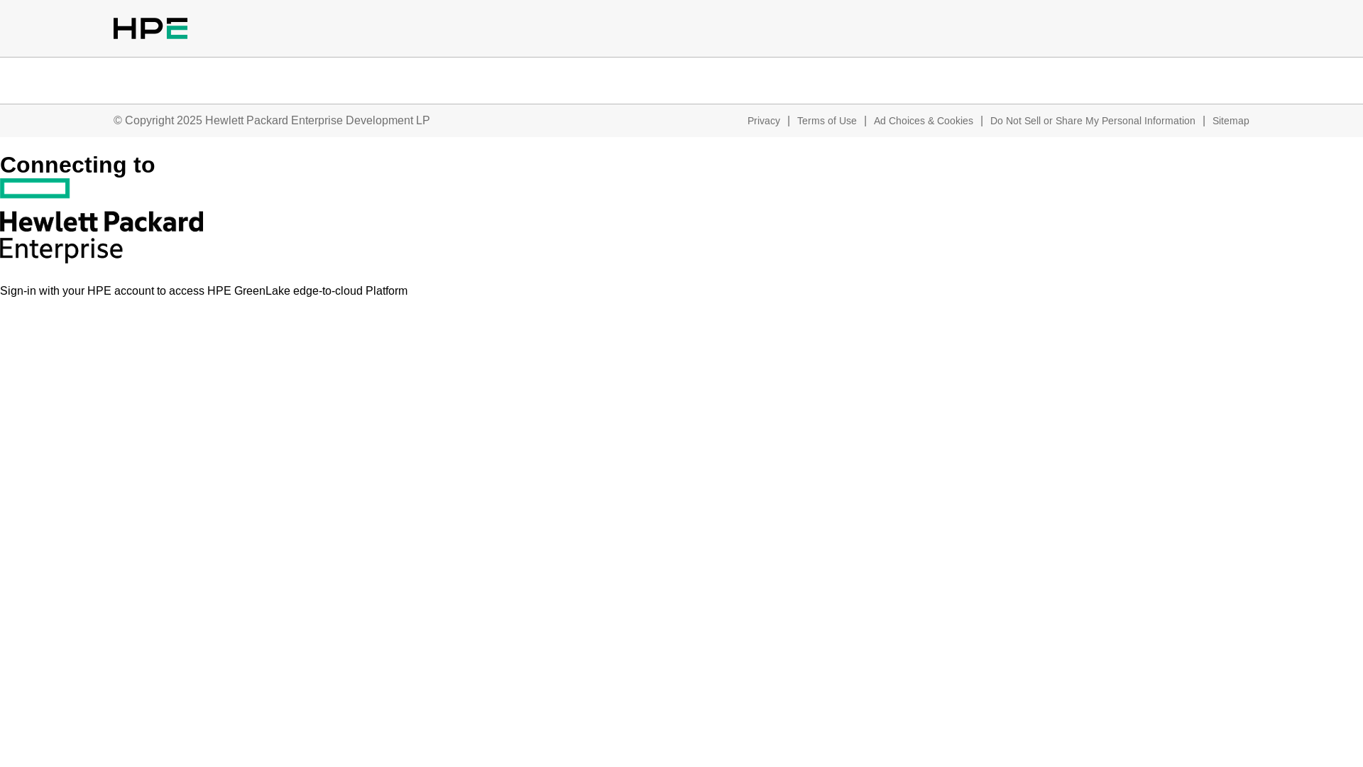 website screenshot of https://common.cloud.hpe.com/