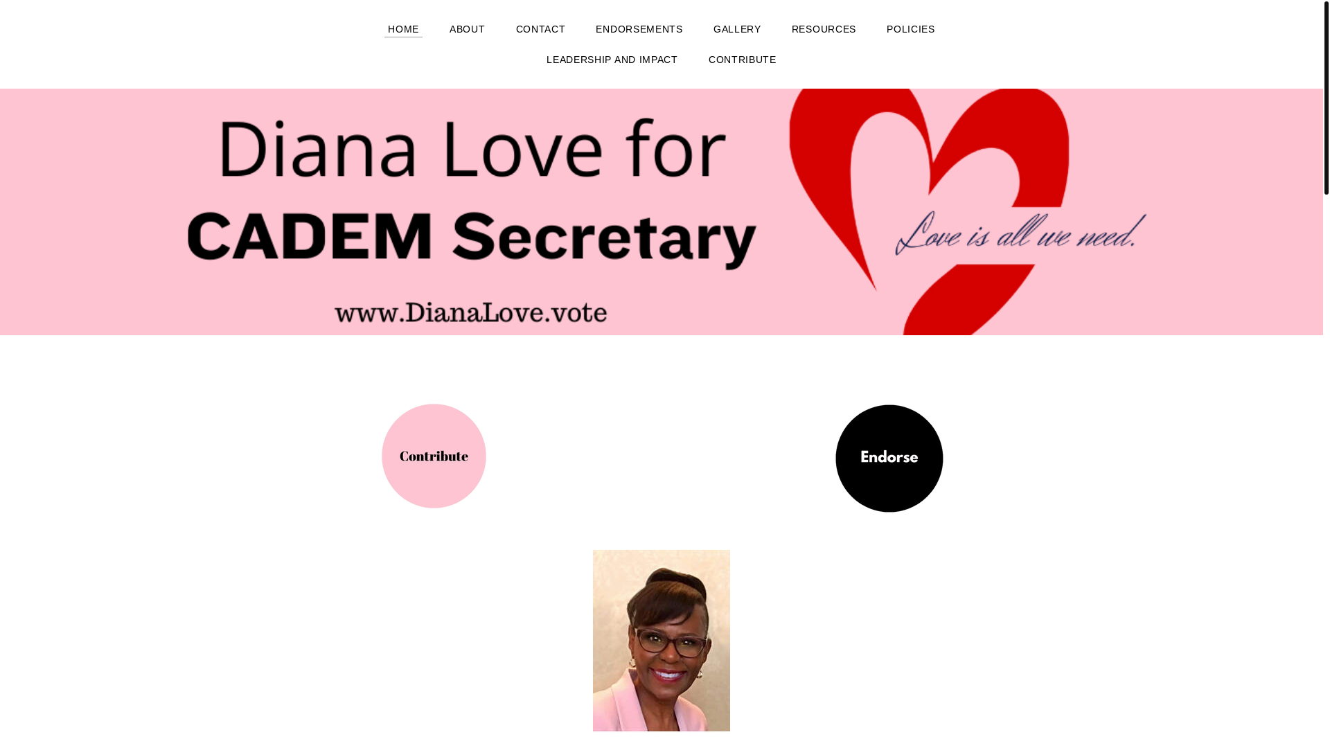 website screenshot of https://dianalove.org/