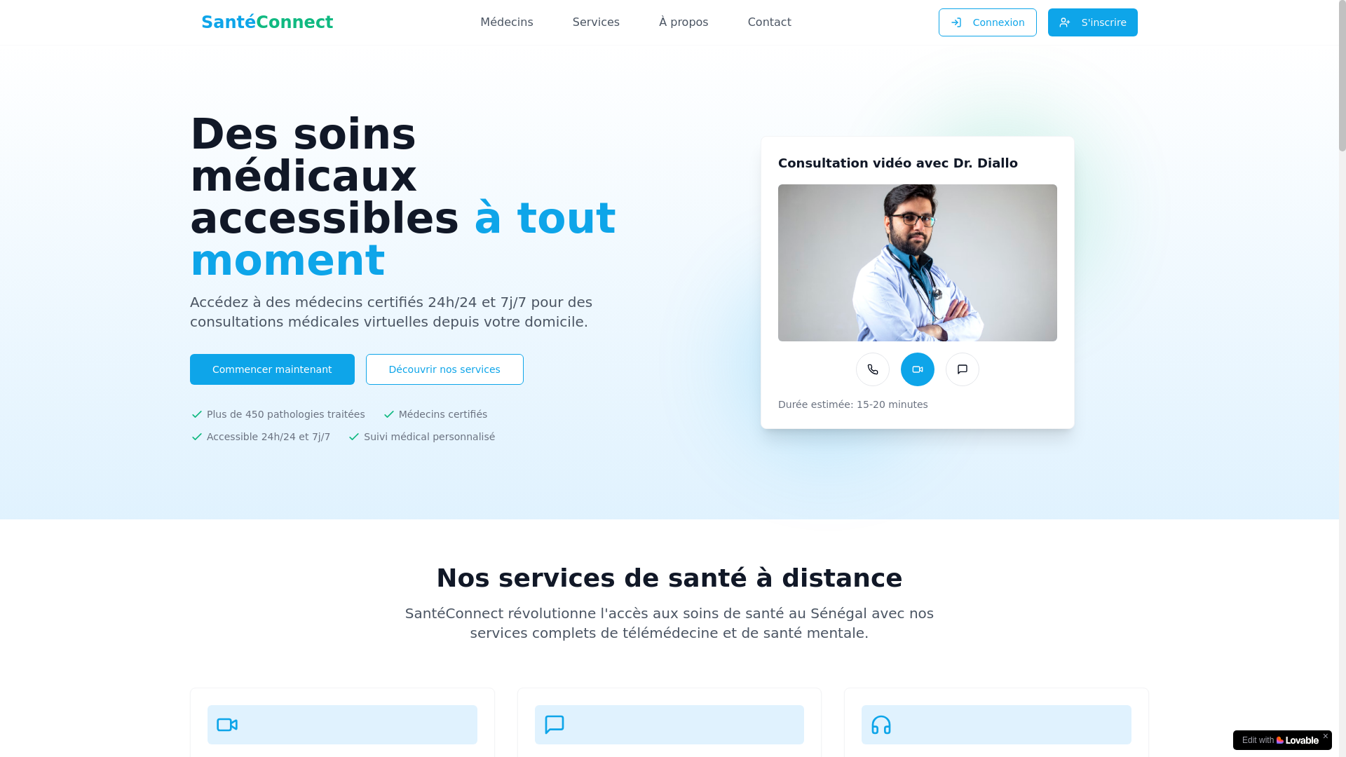 website screenshot of https://santeconnect.cc/