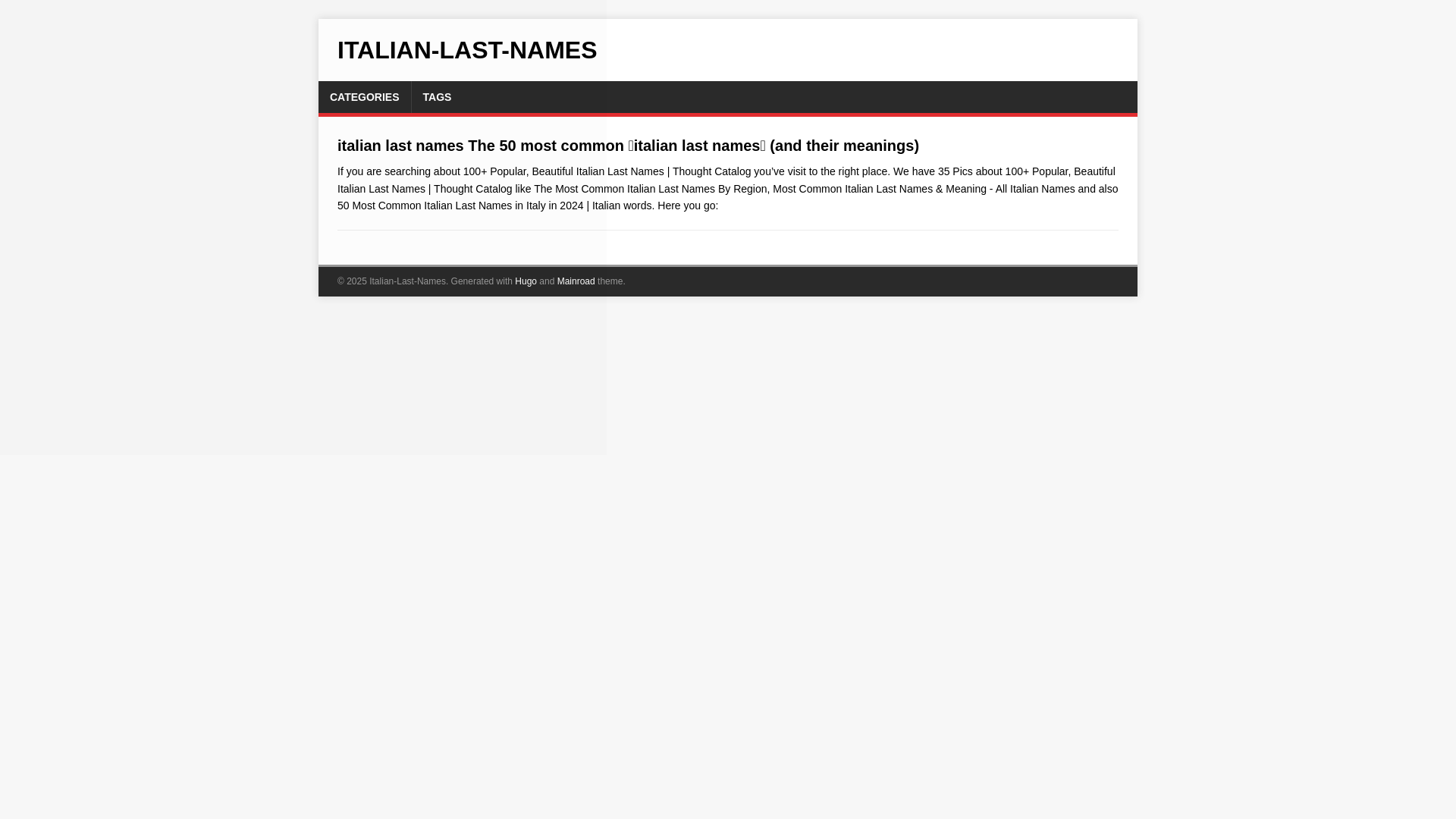website screenshot of https://italian-last-names.pages.dev/