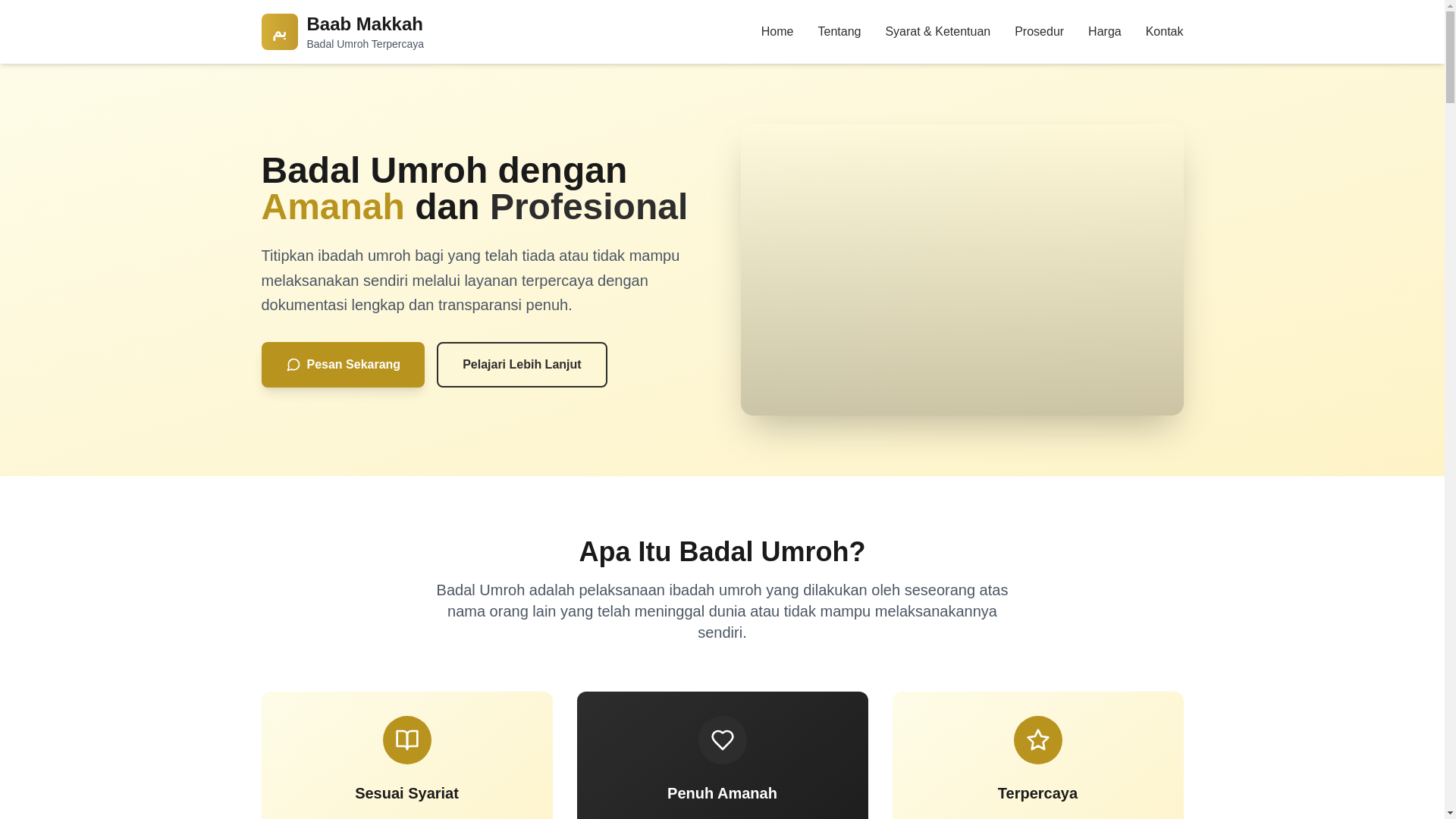 website screenshot of https://badalmakkah.com/