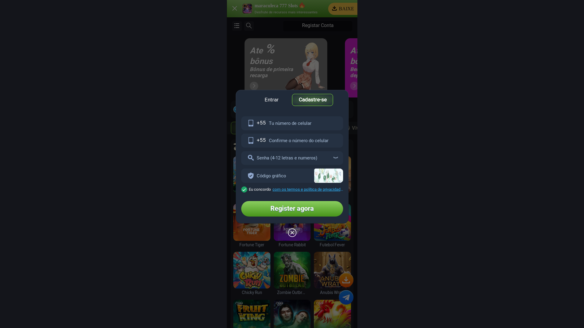 website screenshot of https://maraculeca777fg.com/
