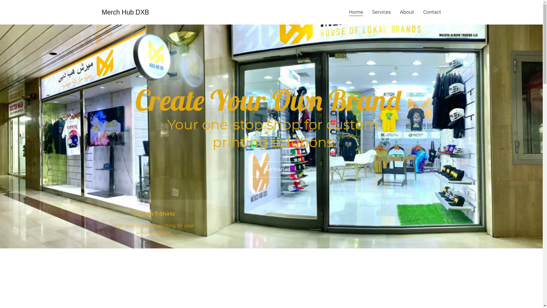 website screenshot of https://merchhubdxb.me/