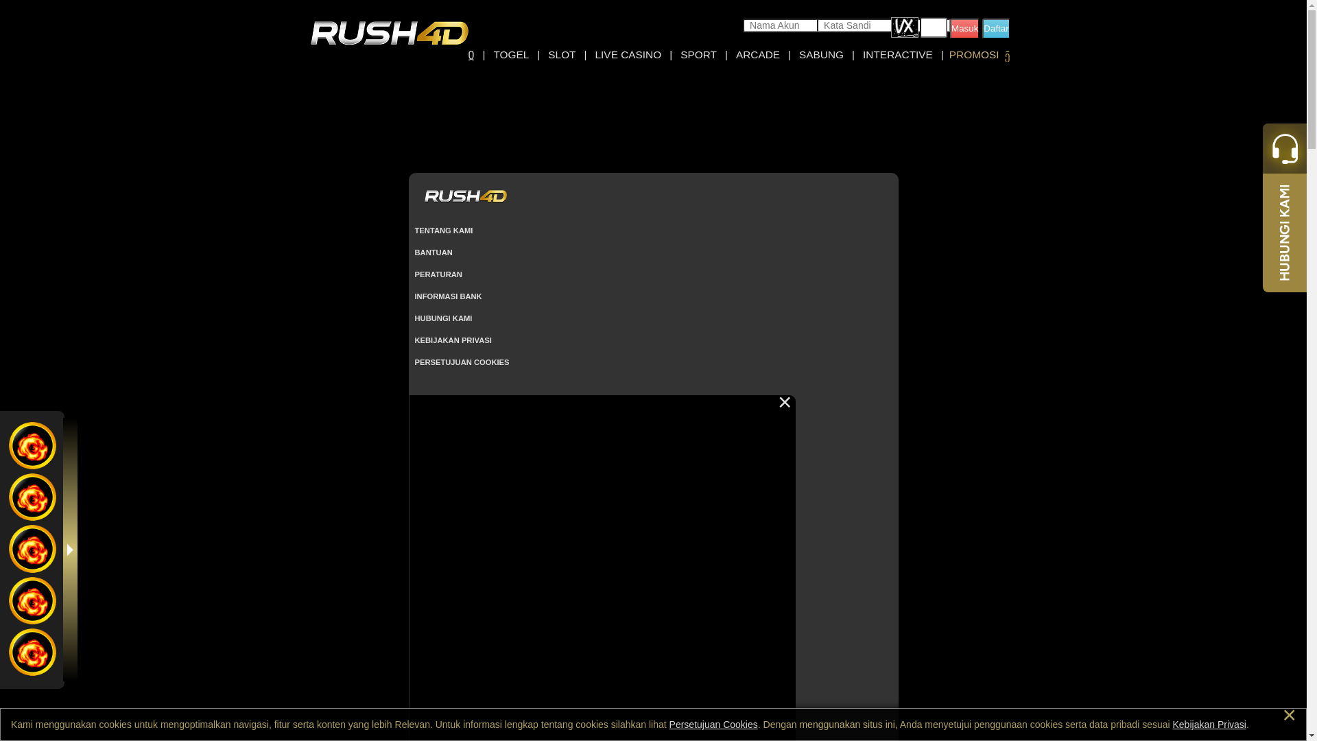 website screenshot of https://rush4d-2.id/