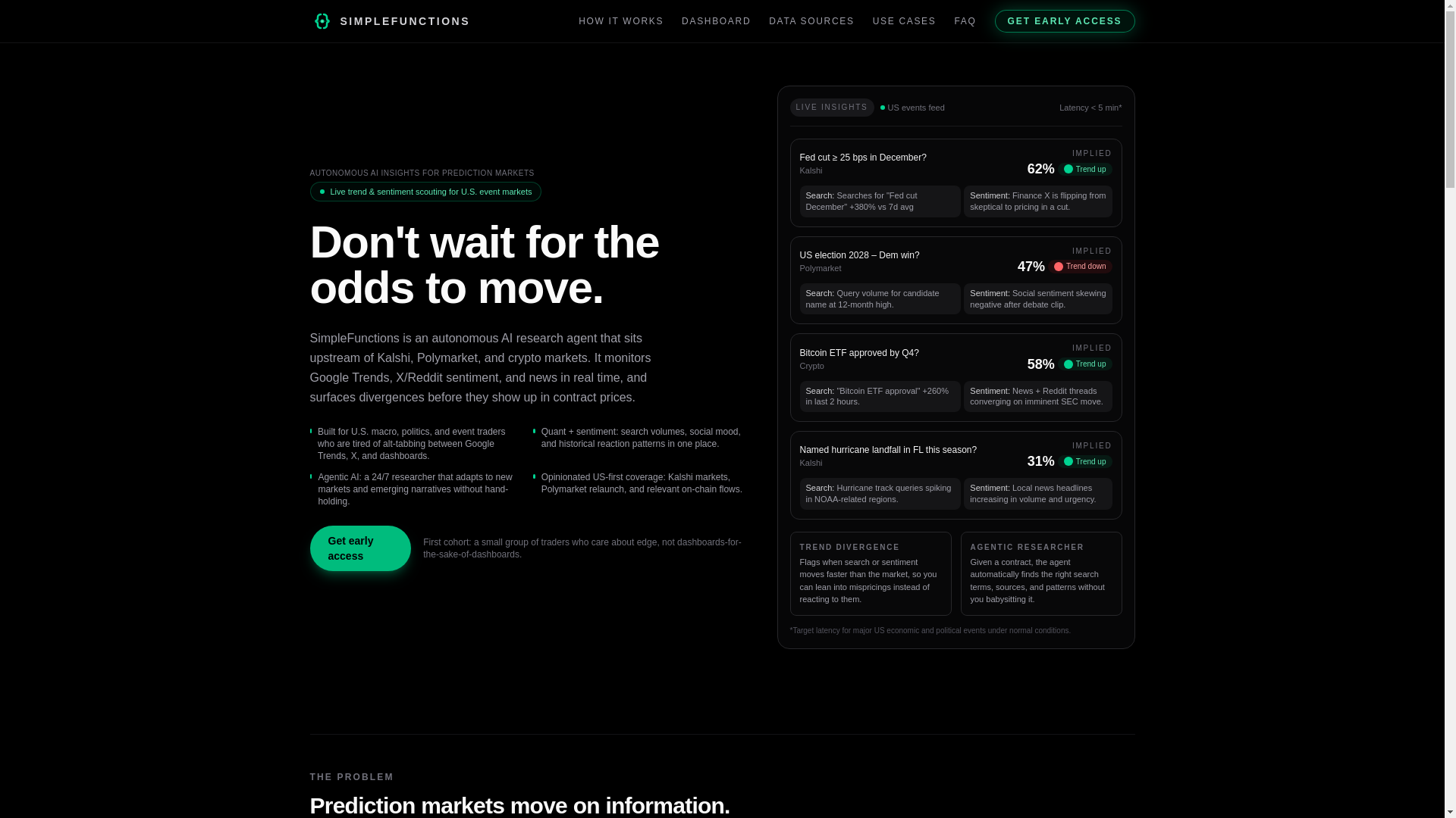 website screenshot of https://simplefunctions.dev/