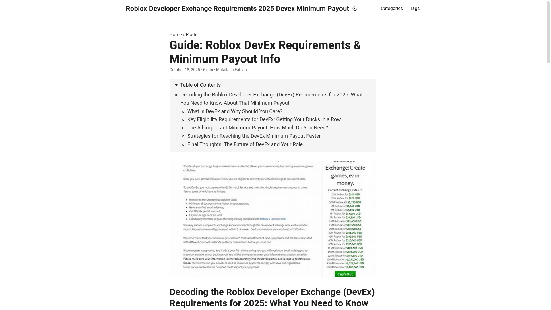 website screenshot of https://roblox-developer-exchange-requirements-2025-devex-minimu2.pages.dev/