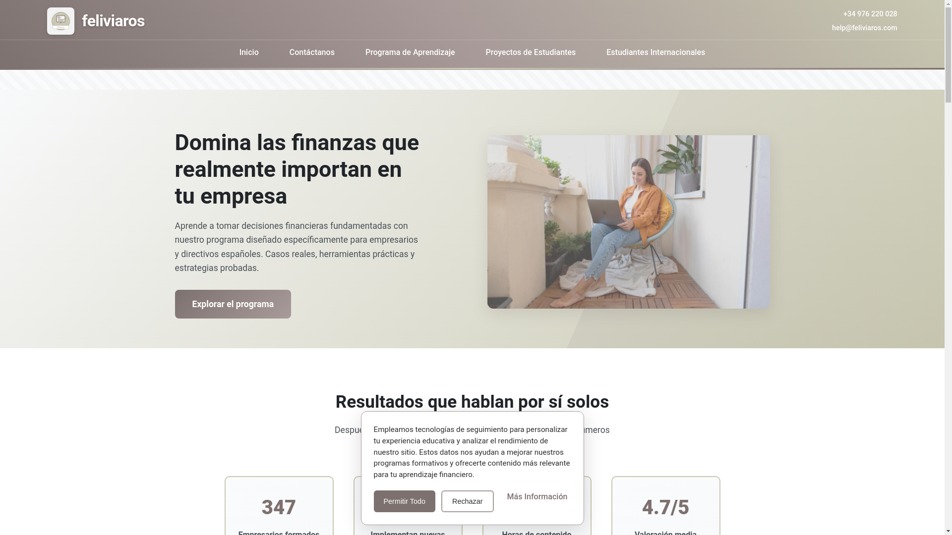website screenshot of https://feliviaros.com/