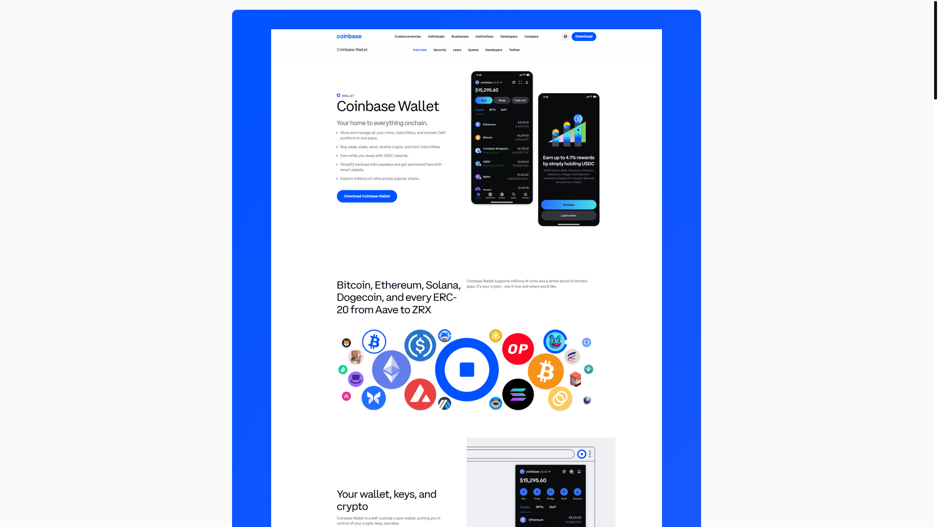 website screenshot of https://chrome-coinbase-exten.pages.dev/