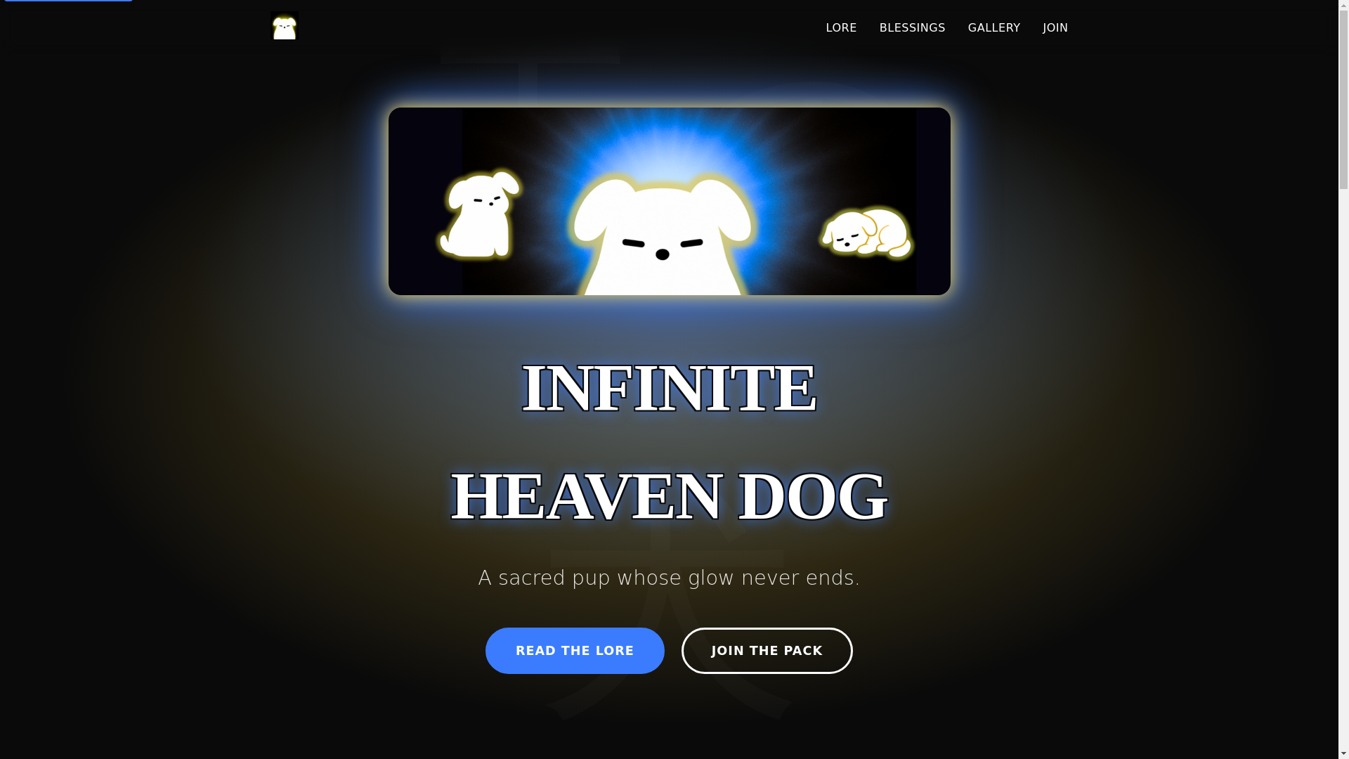 website screenshot of https://heavendog.fun/