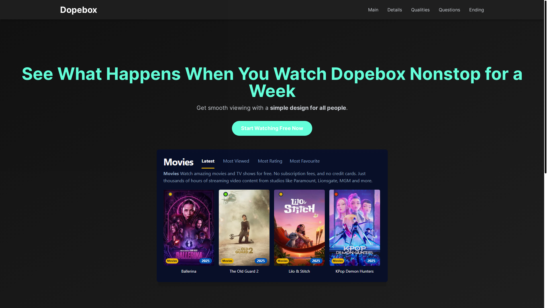 website screenshot of https://dopebox-nynq.pages.dev/