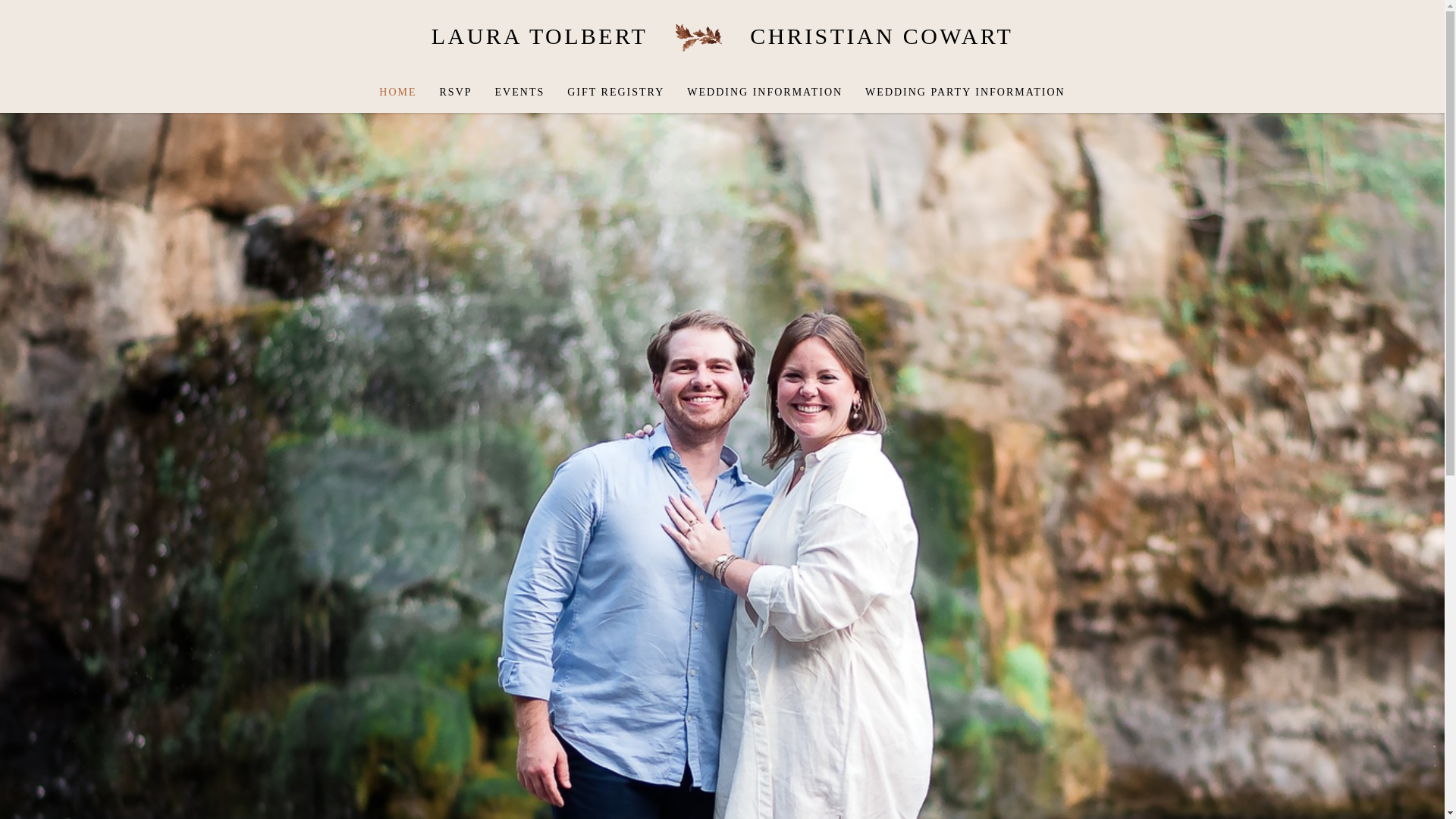 website screenshot of https://laura-and-christiancowart.com/