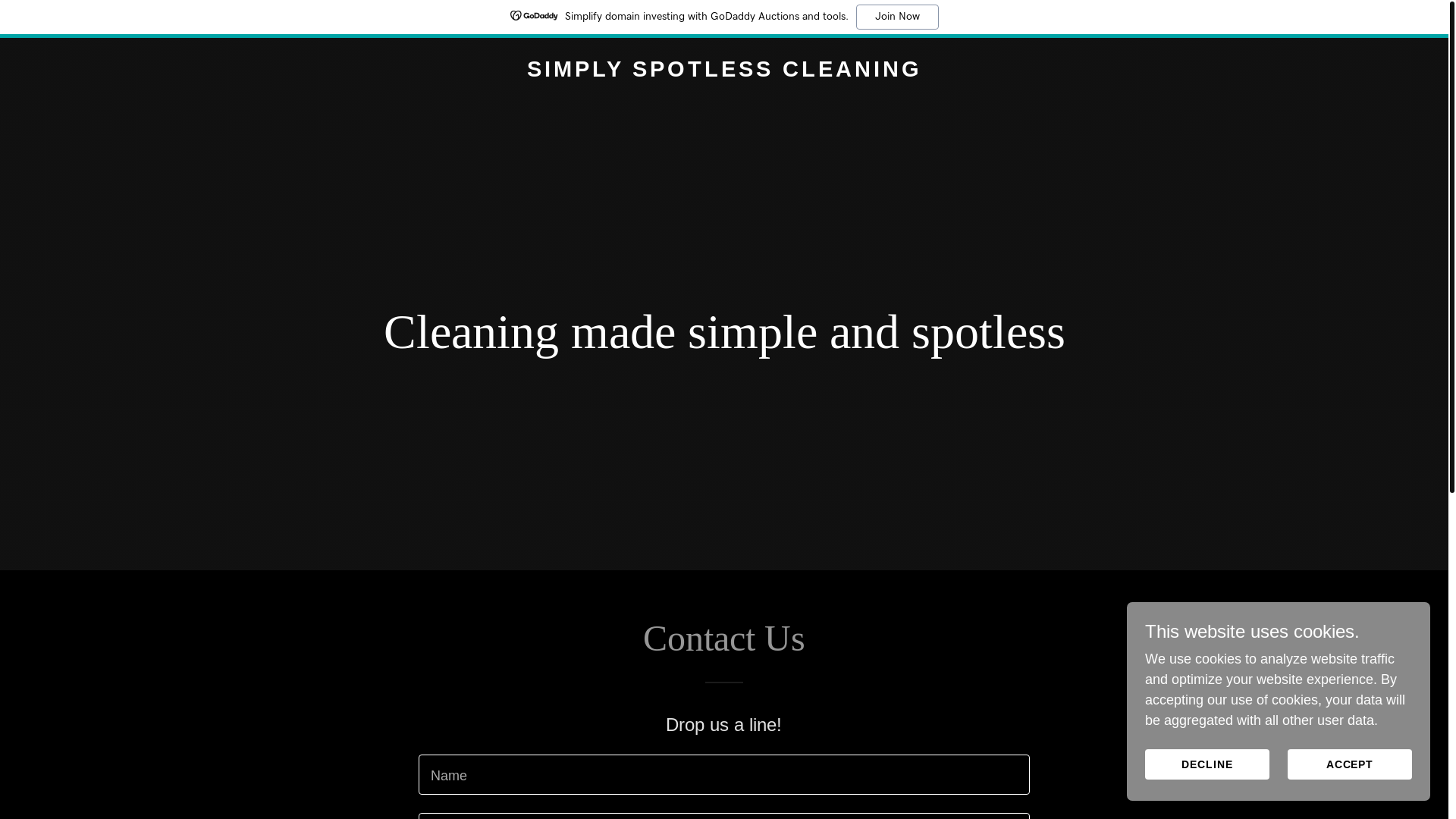 website screenshot of https://simplyspotlesscleaners.co.uk/