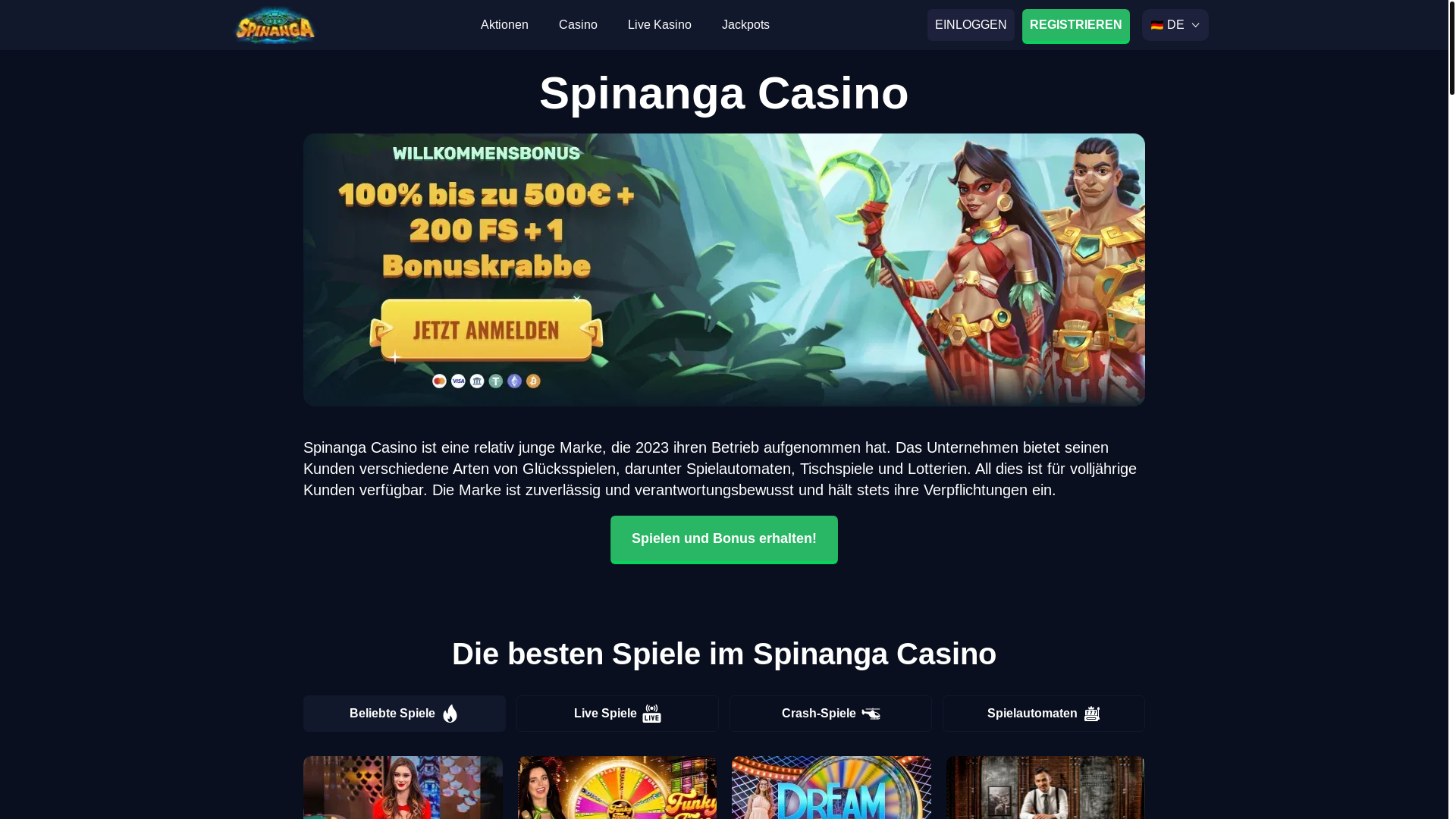 website screenshot of https://spinangakasino-de-2080.pages.dev/