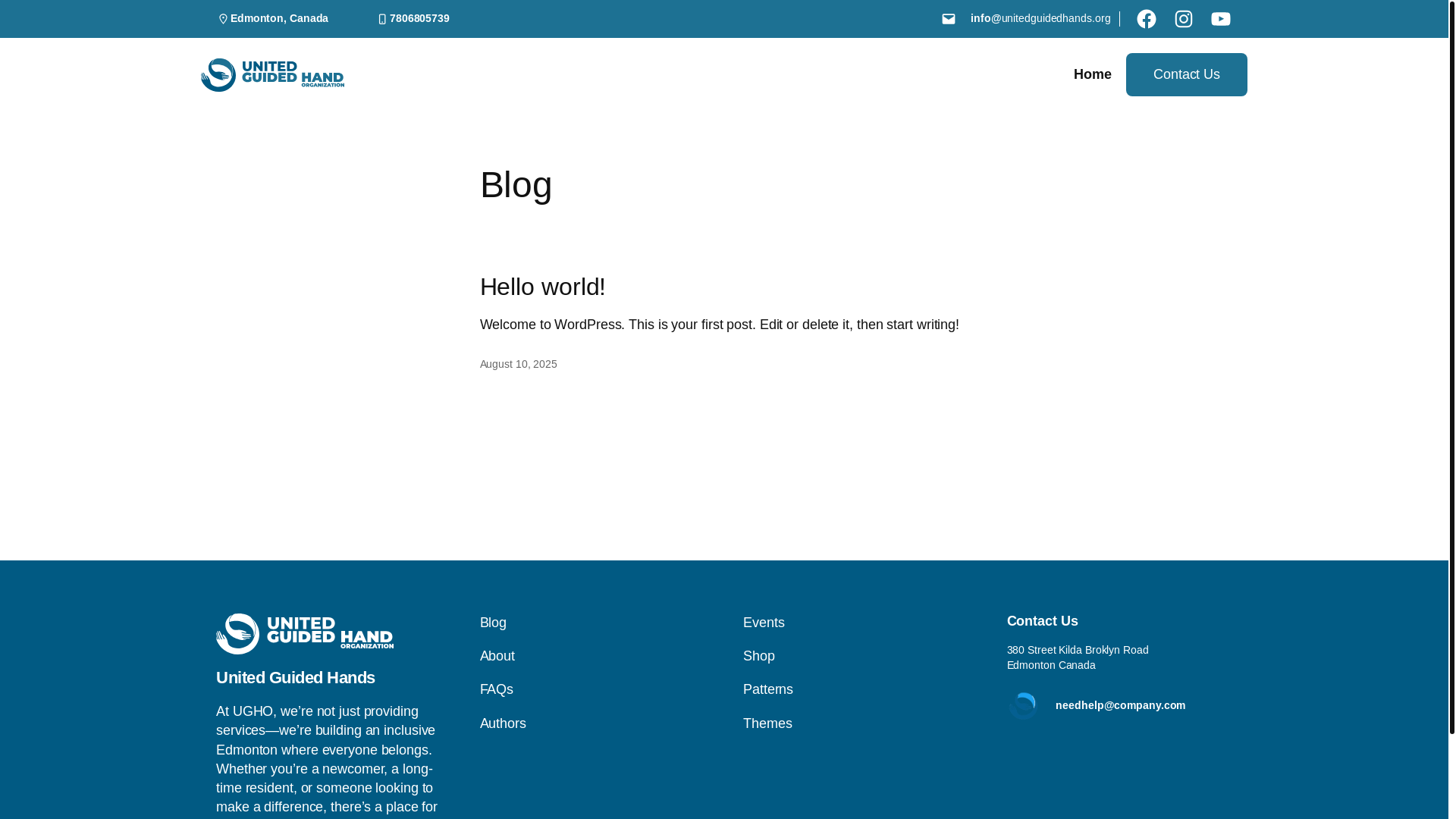 website screenshot of https://unitedguidedhands.org/