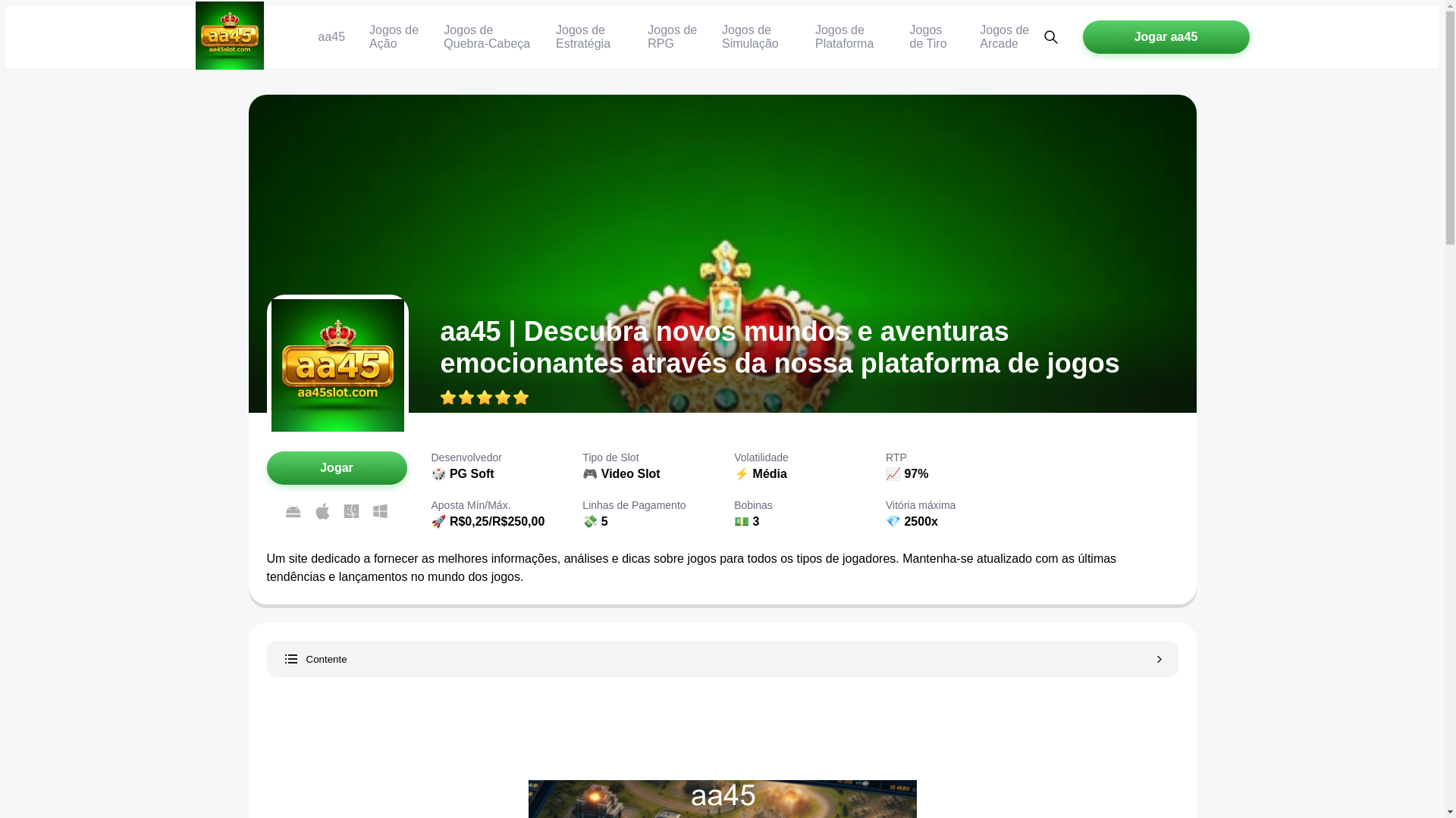 website screenshot of https://aa45slot.com/