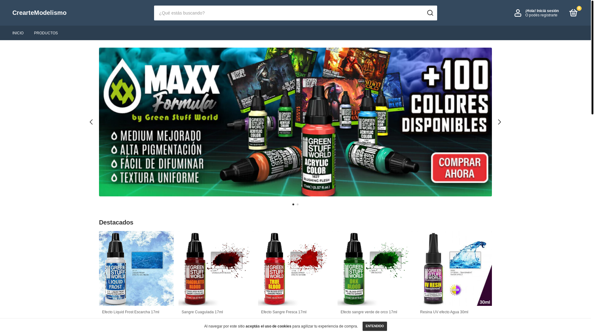 website screenshot of https://creartemodelismo.com.ar/