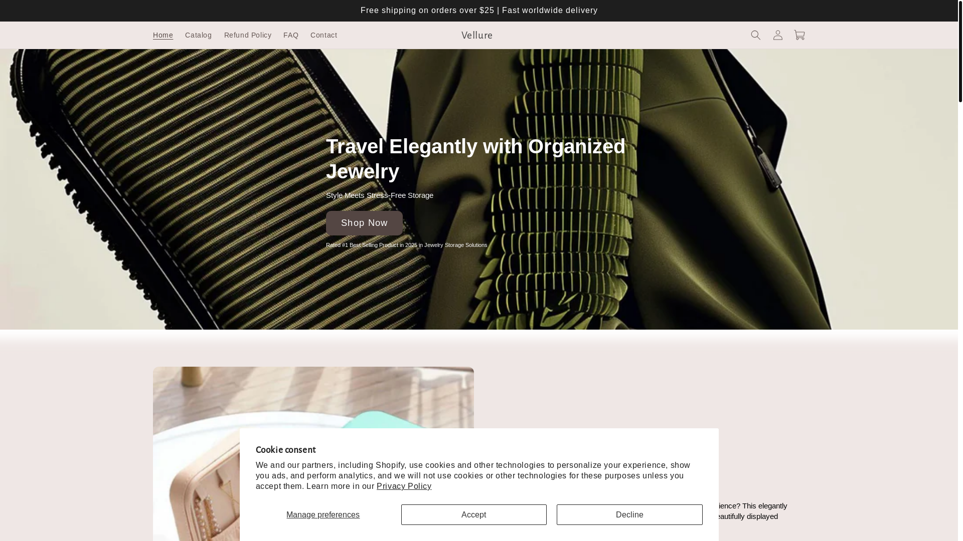 website screenshot of https://vellure.net/