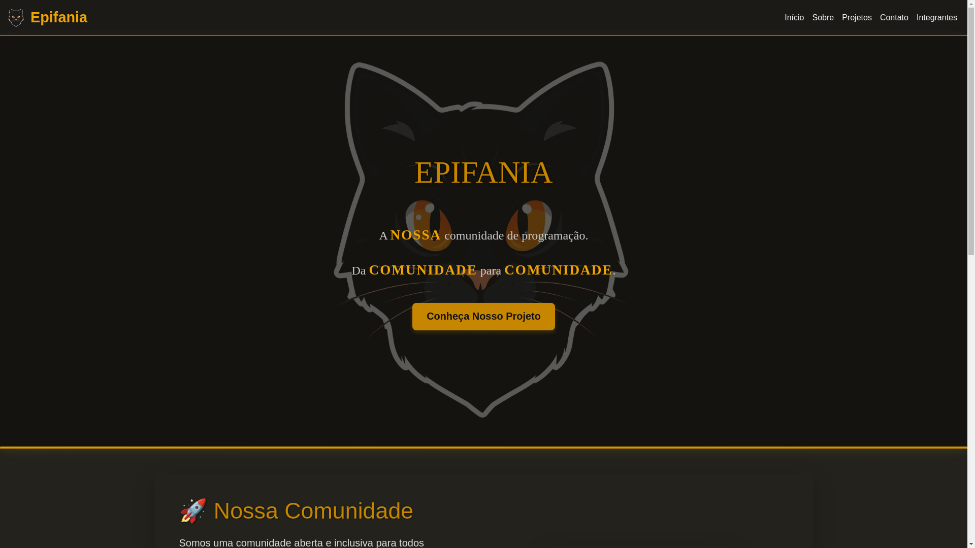 website screenshot of https://epifaniagatopreto.com.br/