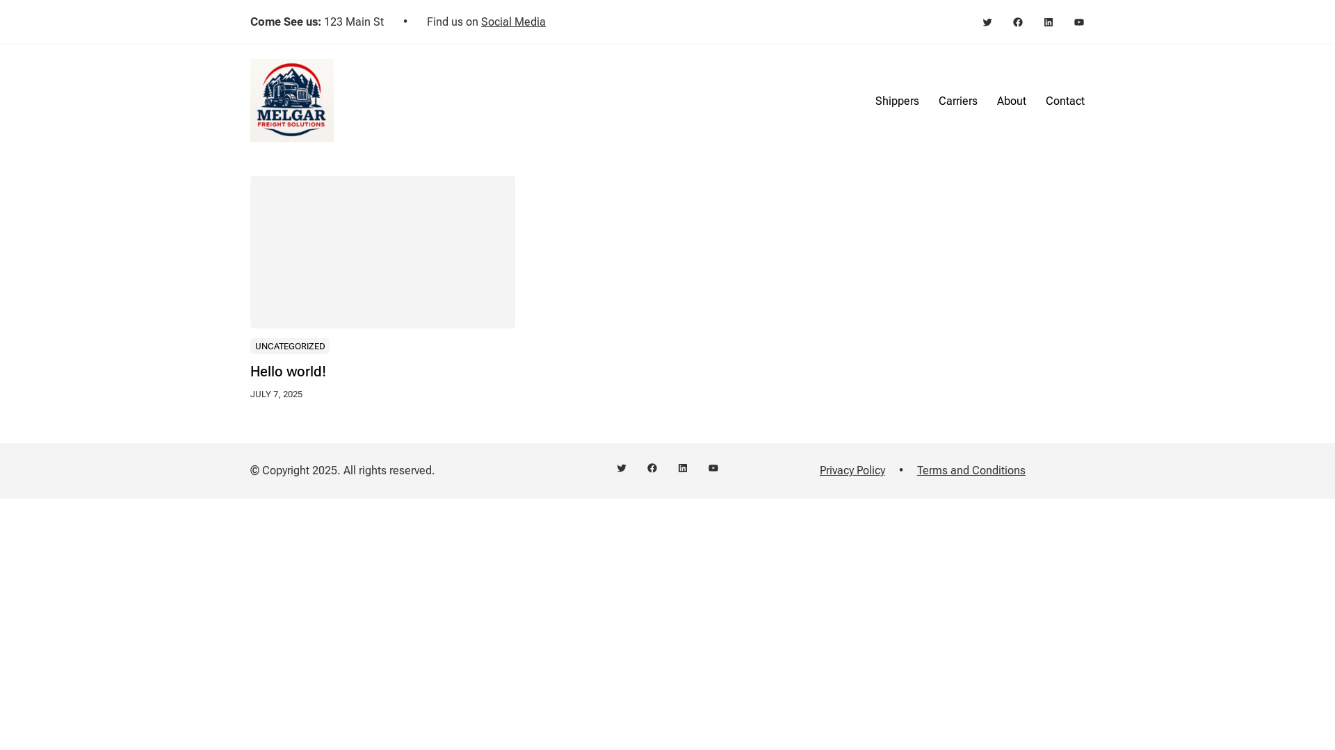 website screenshot of https://melgarfreight.com/