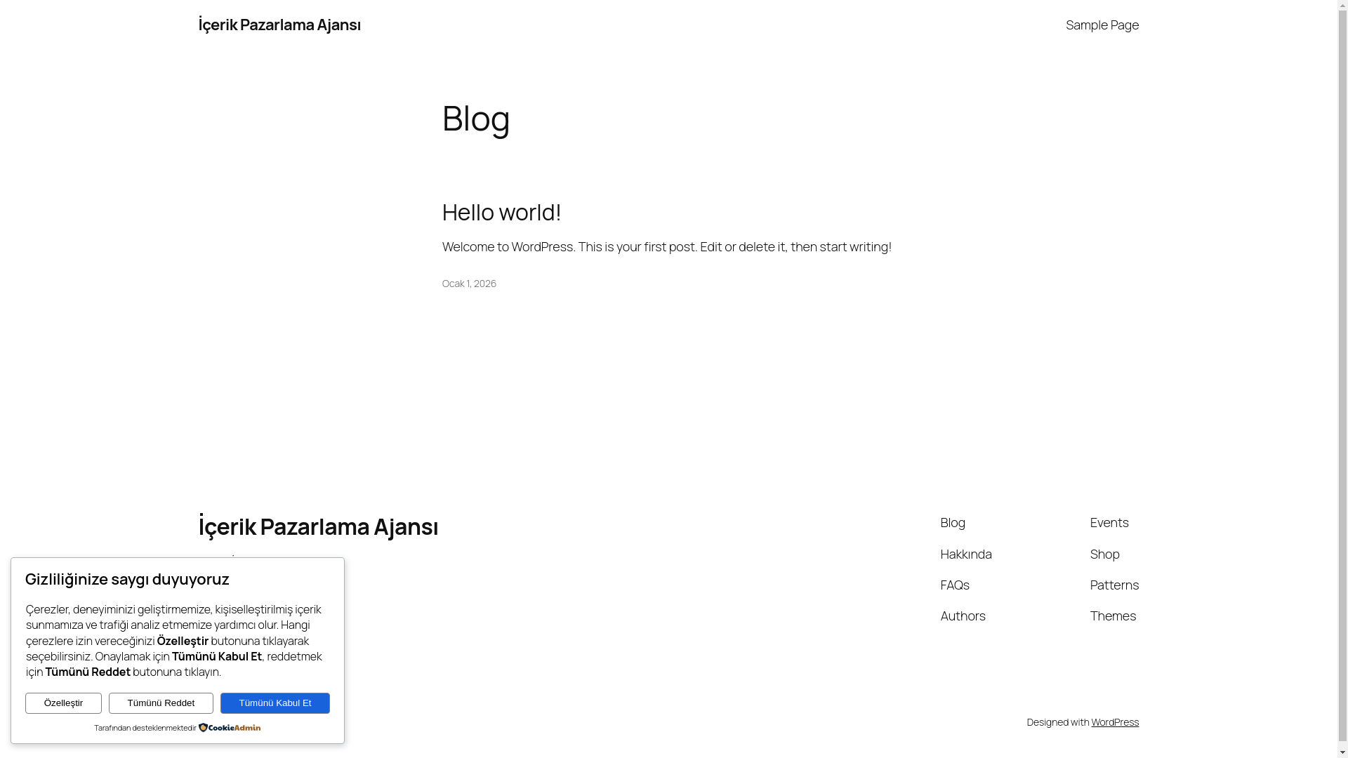 website screenshot of https://icerikpazarlamaajansi.tr/