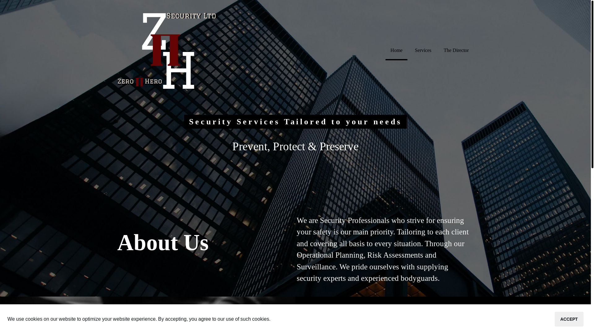 website screenshot of https://zero2herosecurityltd.com/