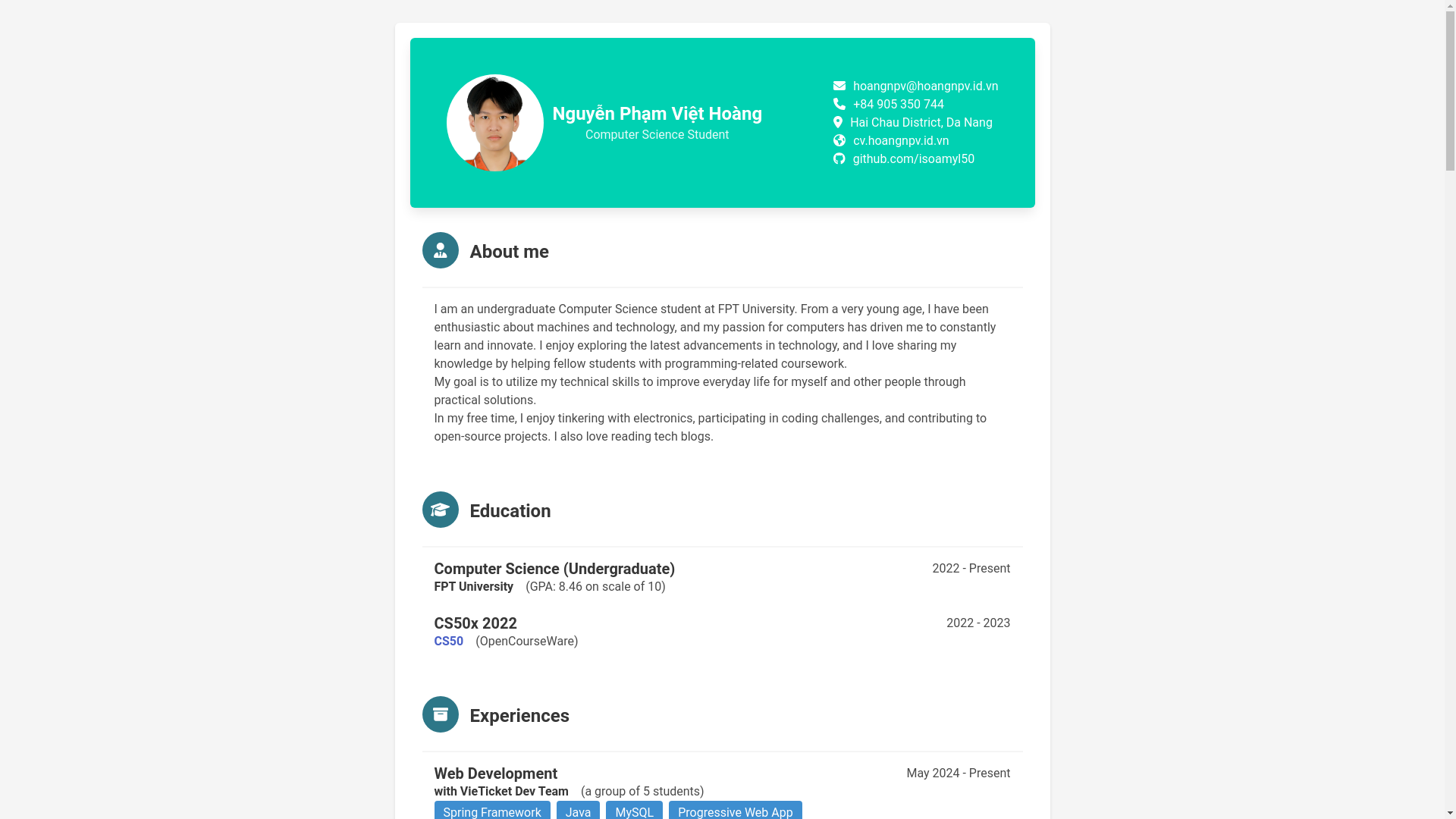 website screenshot of https://cv-hoangnpv-id-vn.pages.dev/