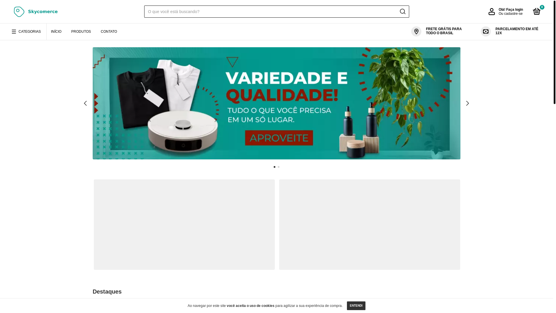 website screenshot of https://skycomerce.com.br/