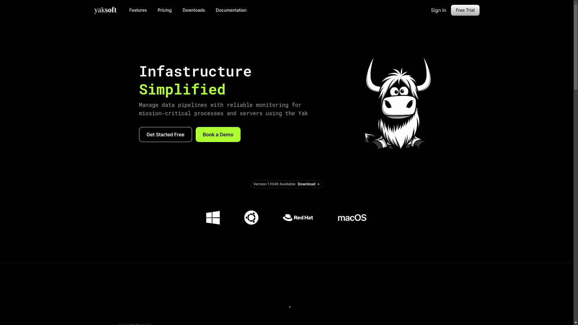 website screenshot of https://www.yaksoft.org