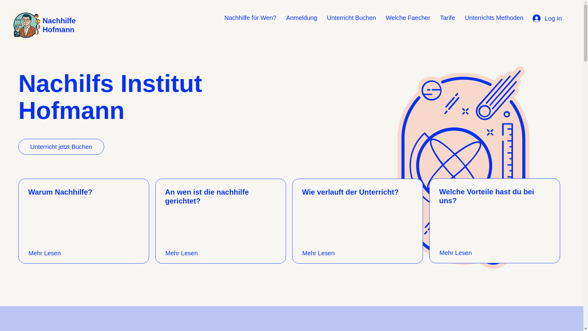 website screenshot of https://nachhilfehofmann.com/