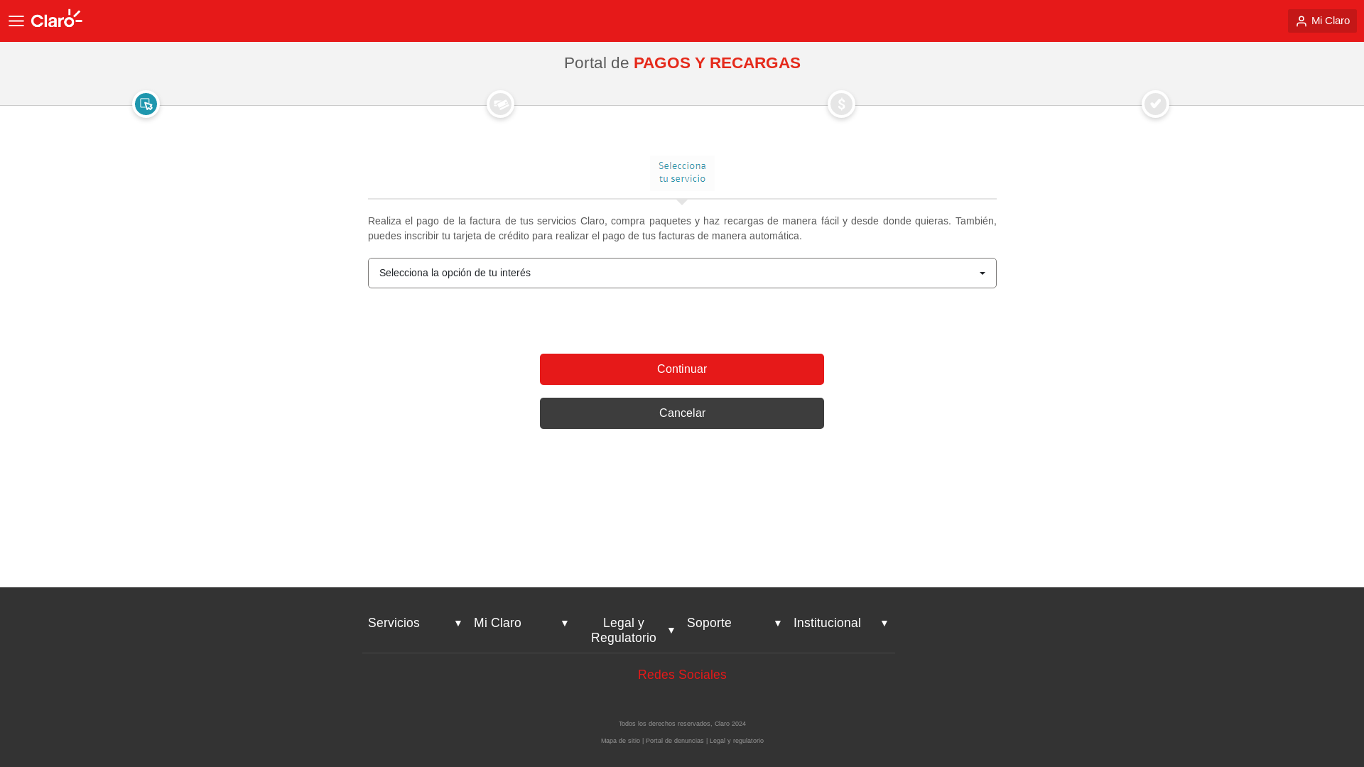 website screenshot of https://portalparapagosdeclaroexpress.com/