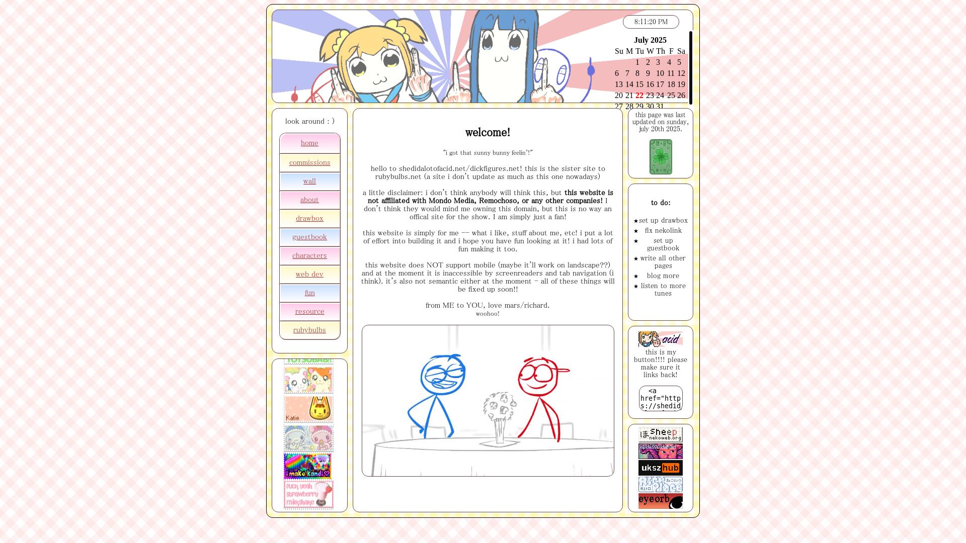 website screenshot of https://dickfigures.net/