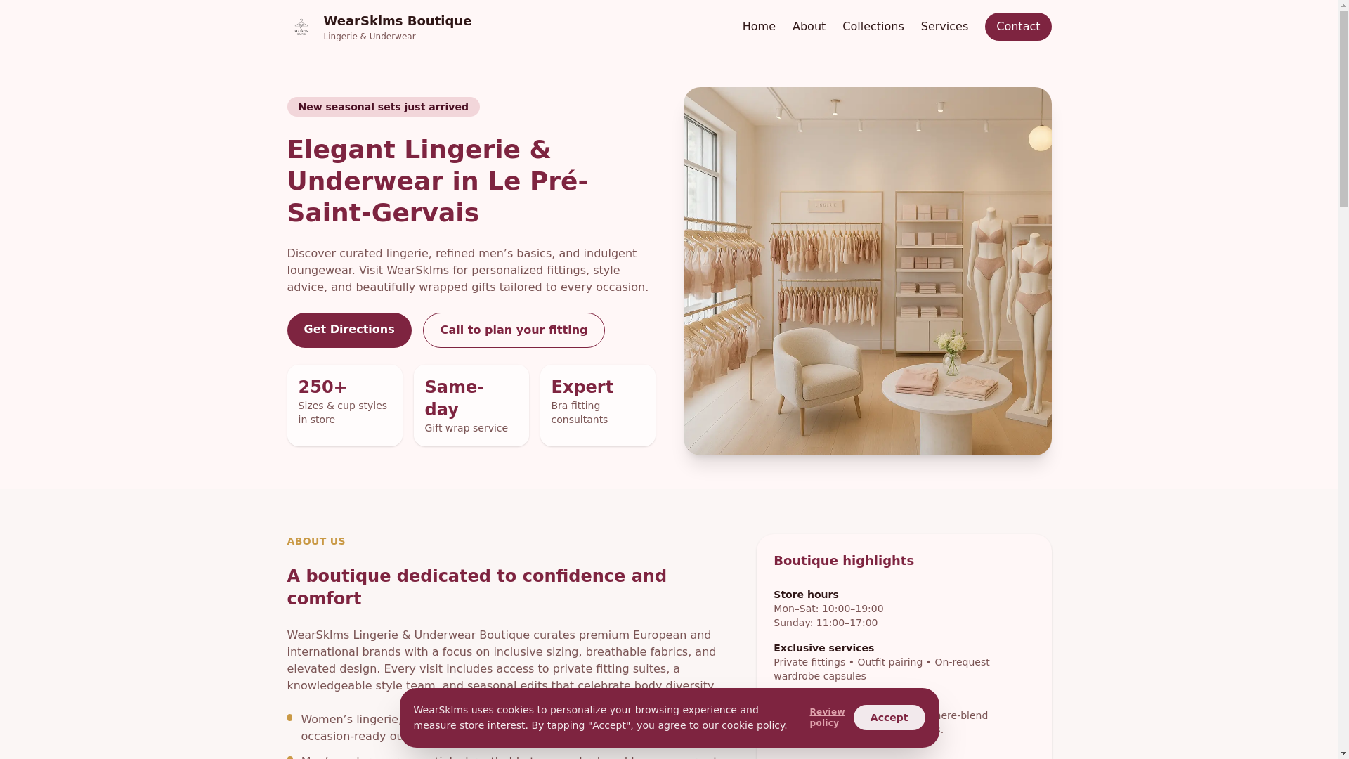 website screenshot of https://wearsklms.shop/