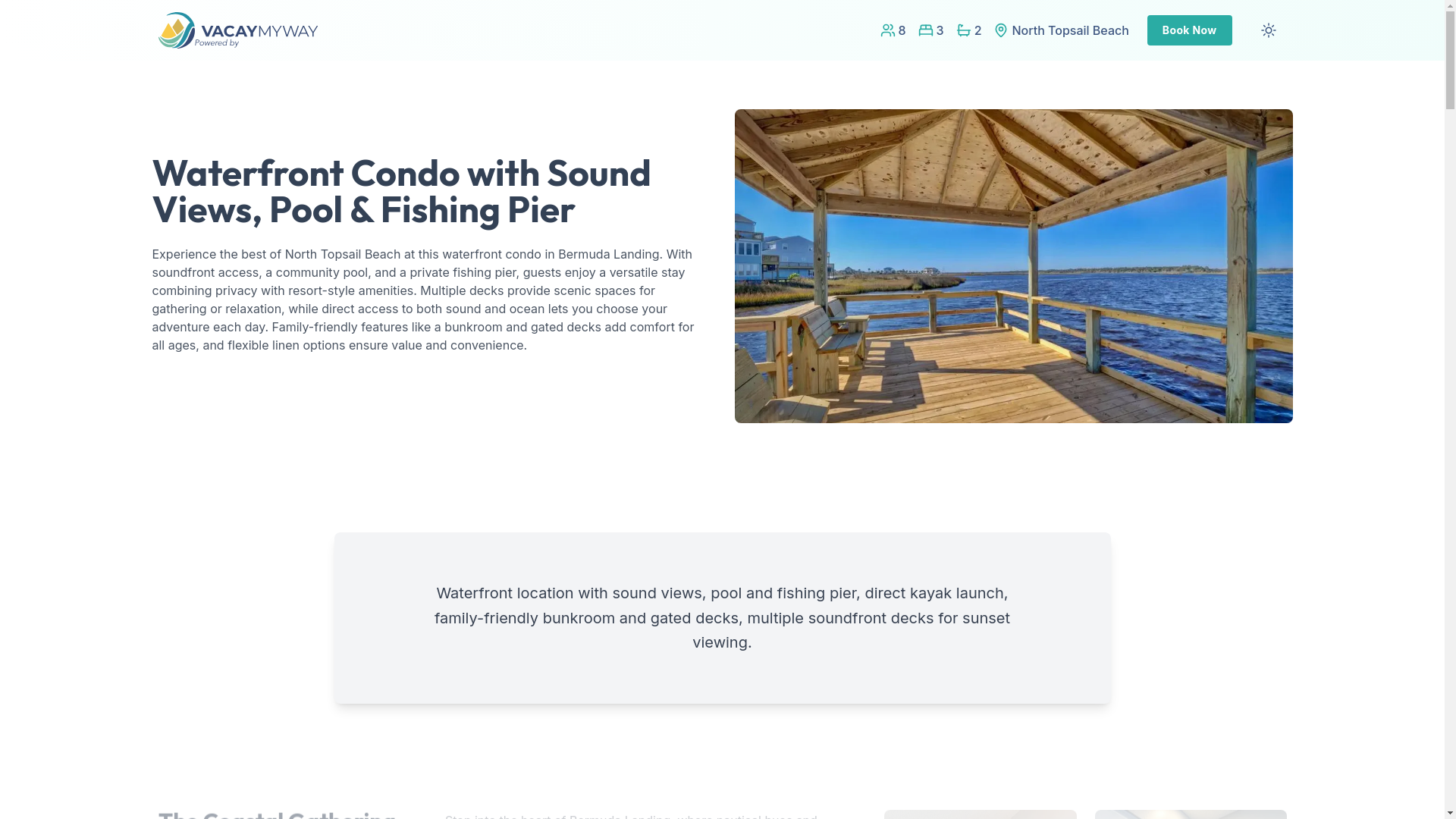 website screenshot of https://thrilldock.vacations/