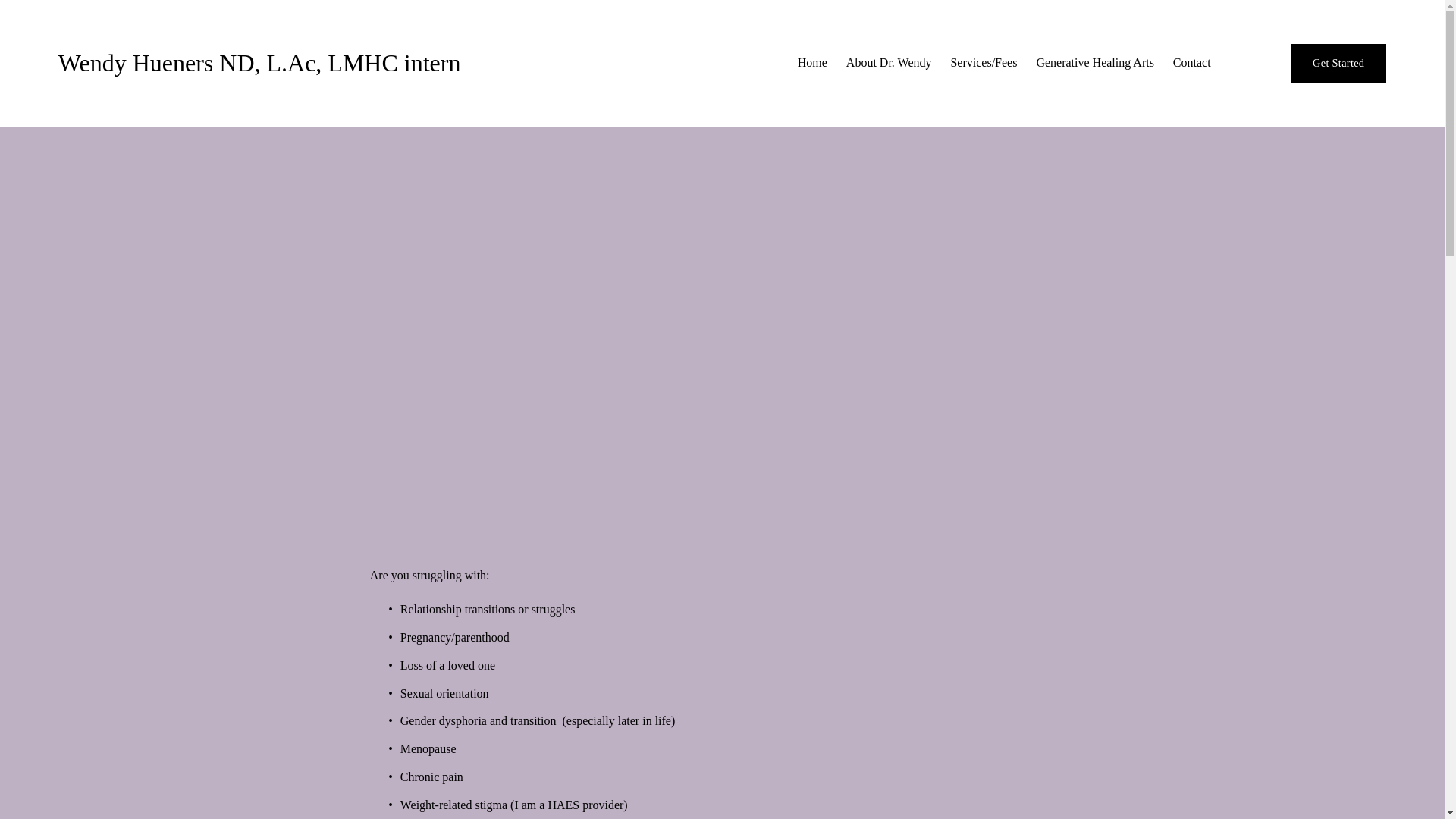 website screenshot of https://wendyhuenerstherapy.com/