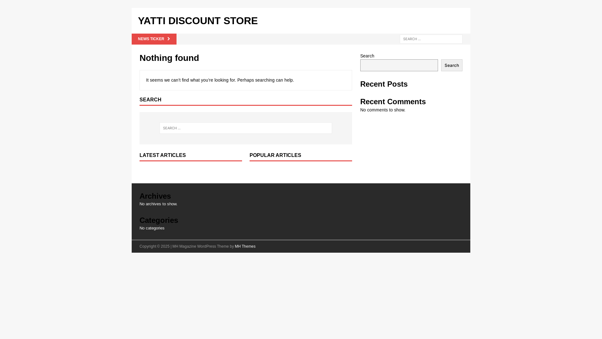 website screenshot of https://yattidiscountstore.com/