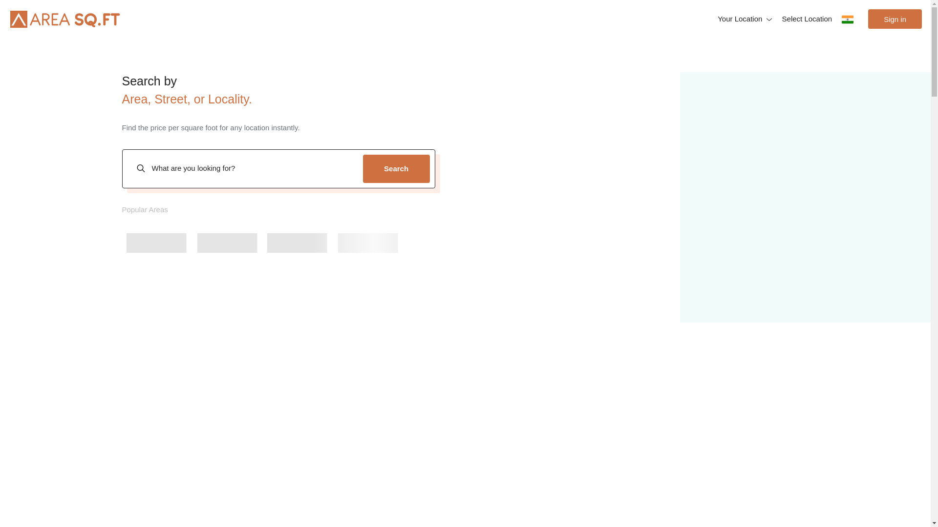 website screenshot of https://areasquarefeet.com/