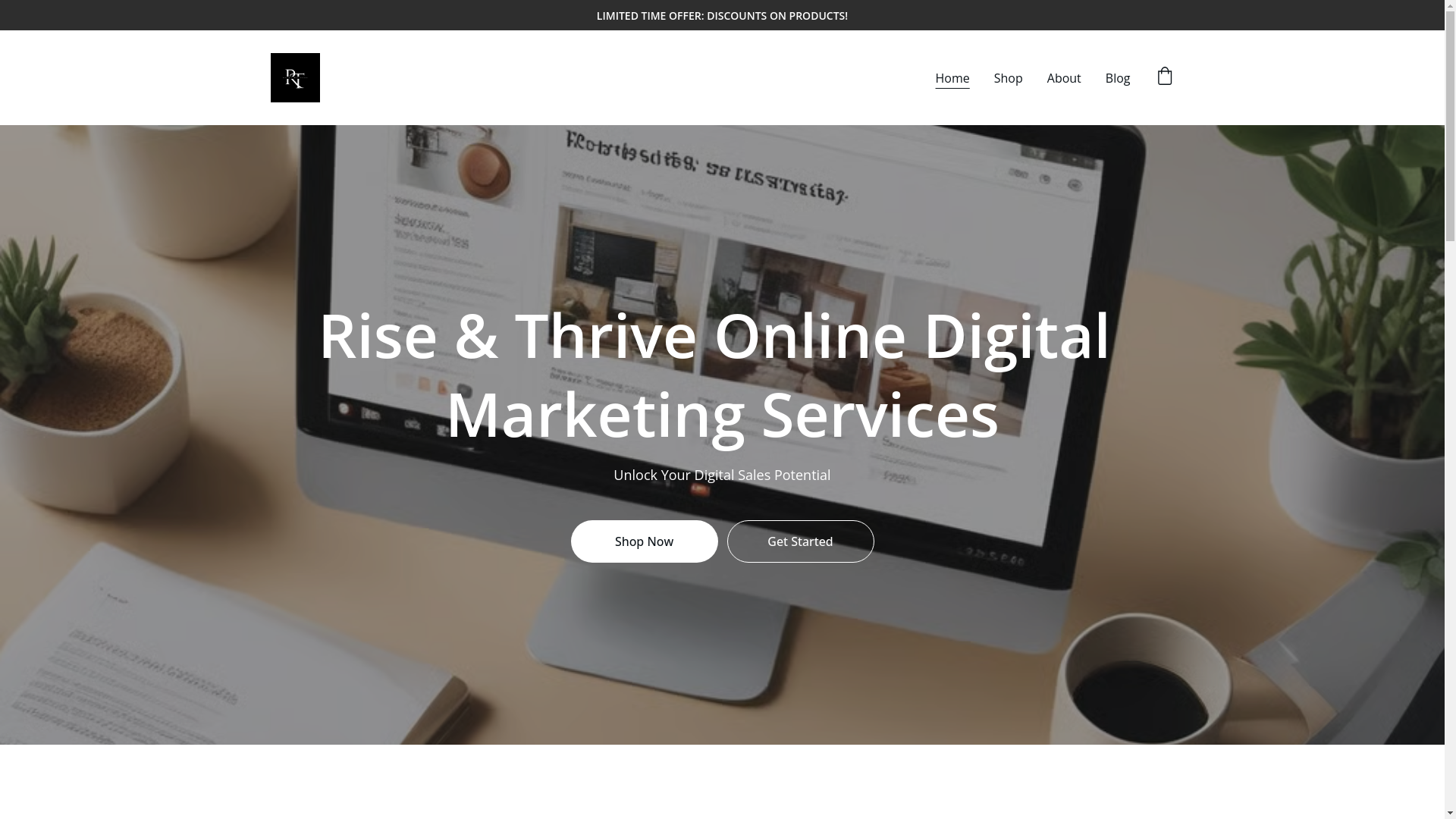 website screenshot of https://riseandthriveonline.shop/