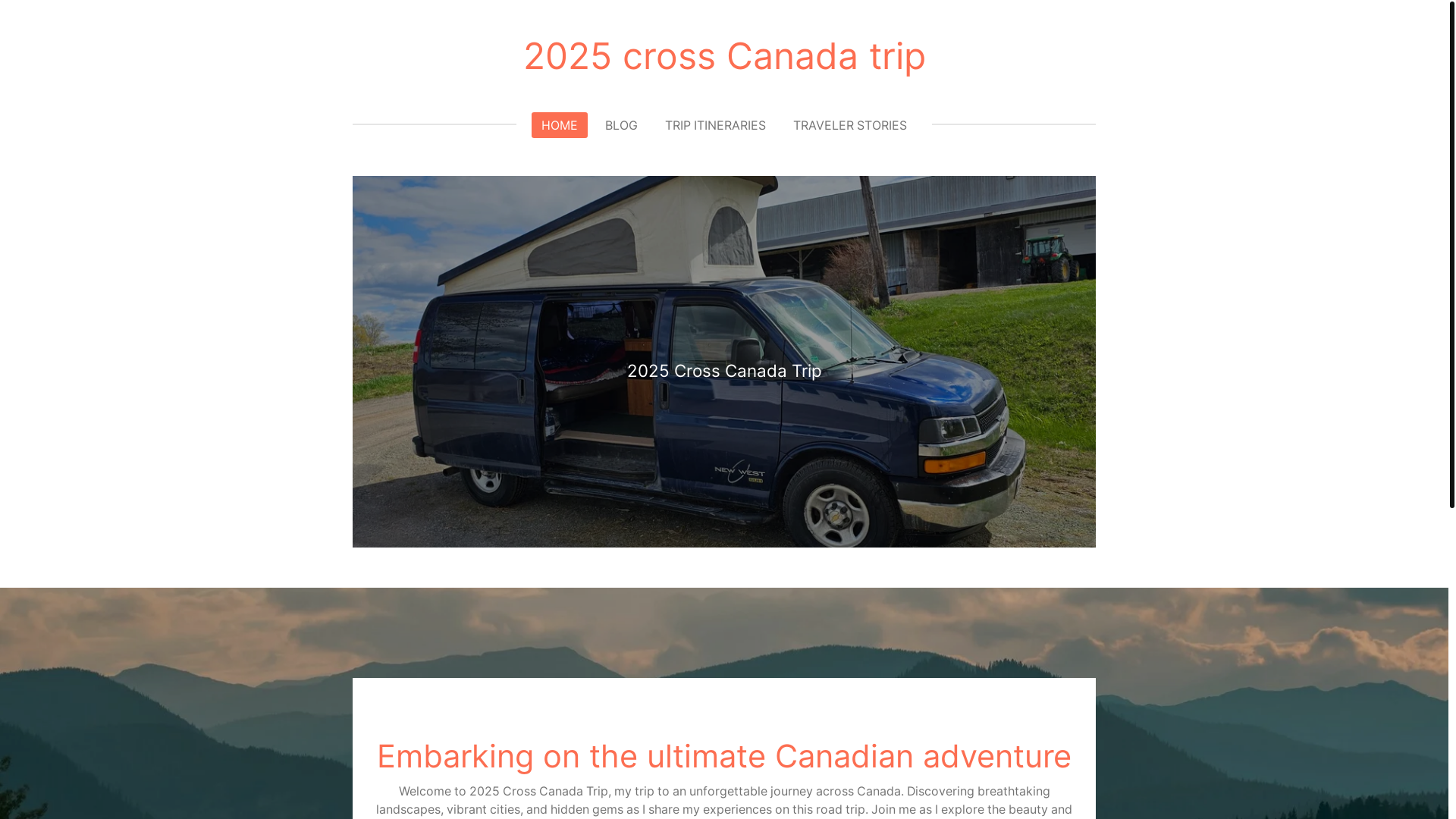 website screenshot of https://2025crosscanadatrip.com/