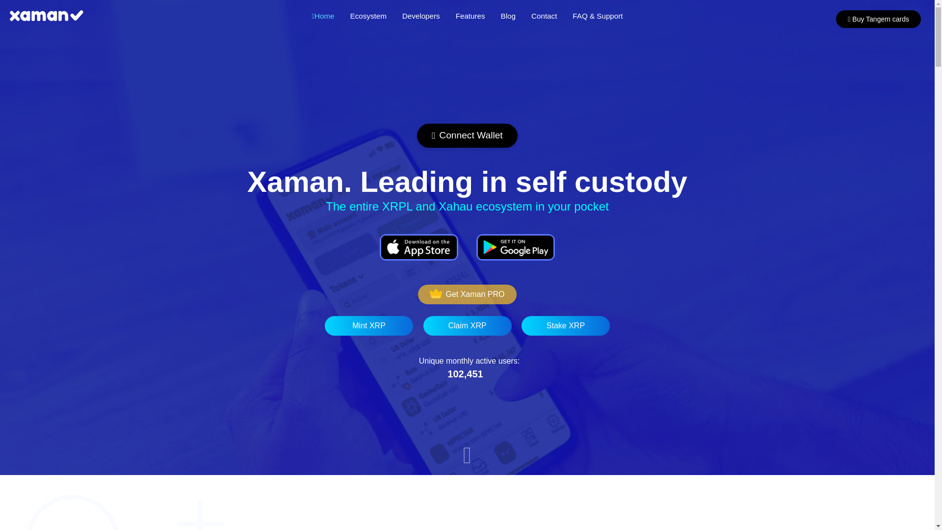 website screenshot of https://xaman-xrpl.web.app/