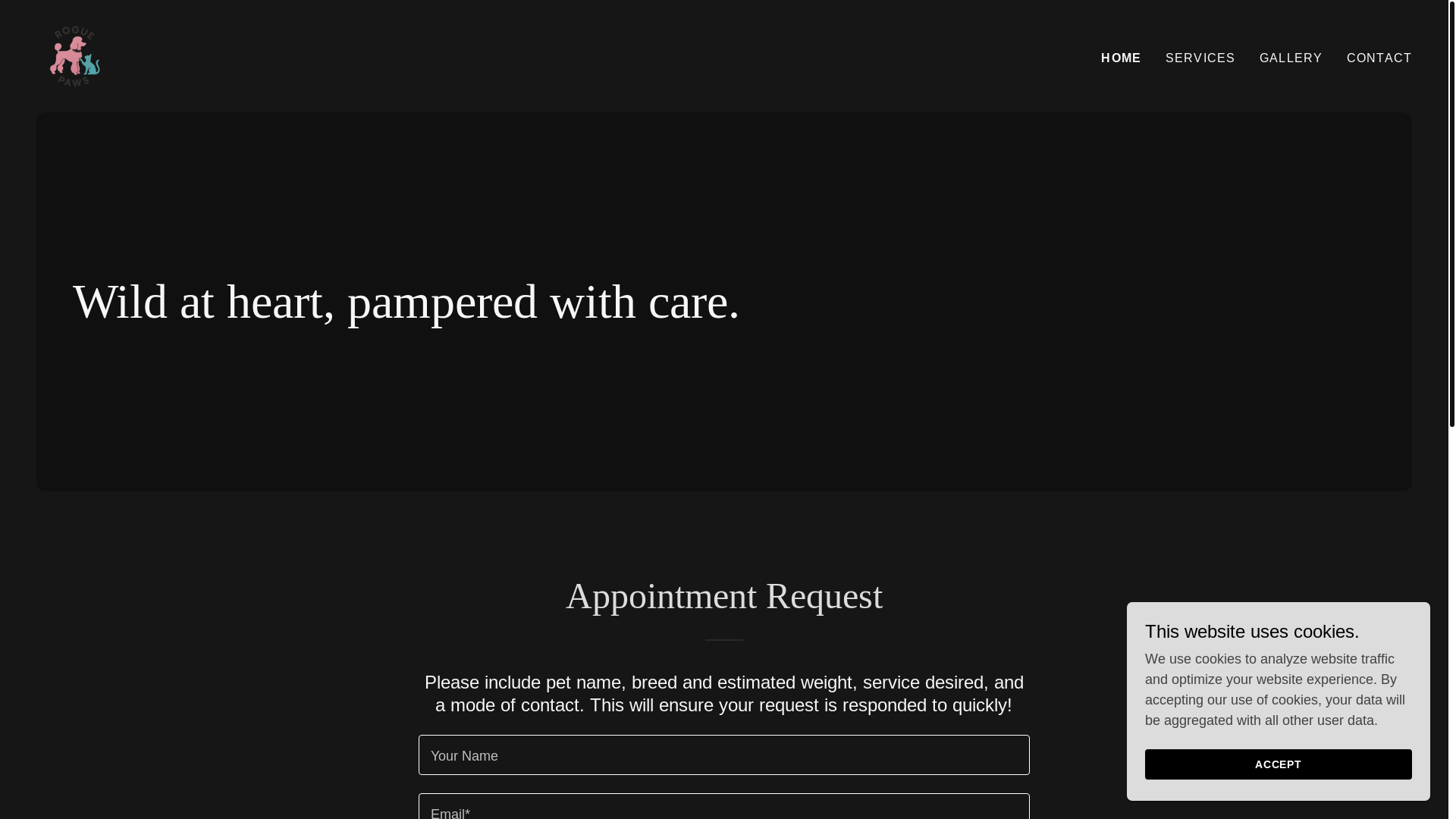 website screenshot of https://roguepawsgrooming.com/