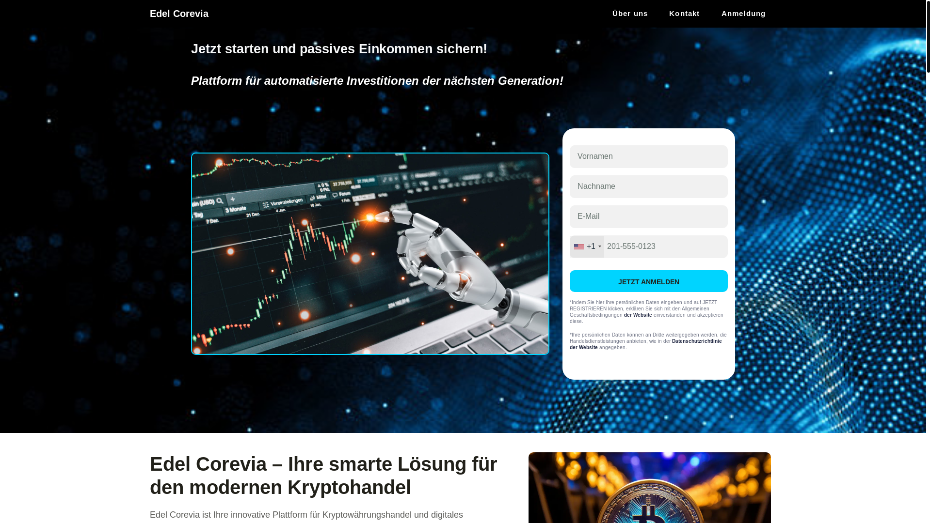 website screenshot of https://edelcoreviaapp.de/