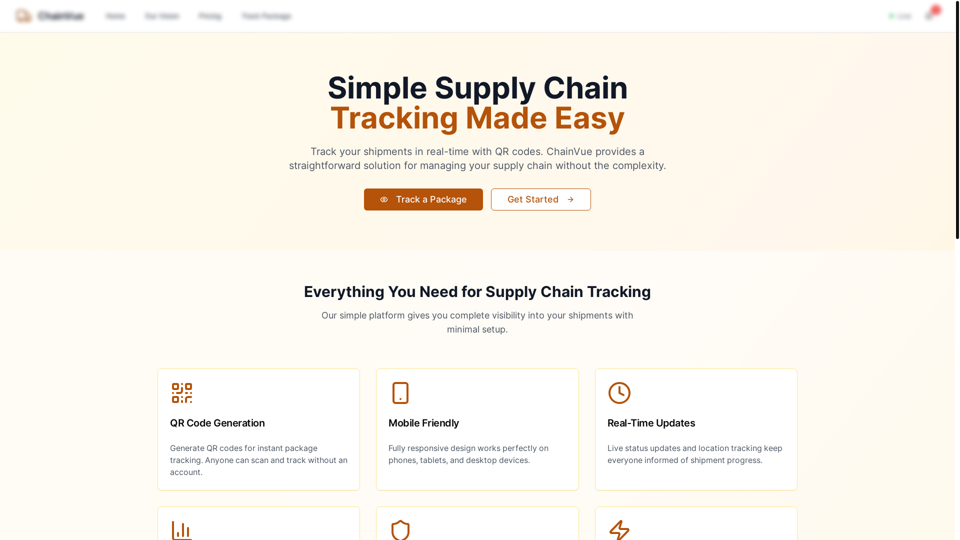 website screenshot of https://chain-vue.com/