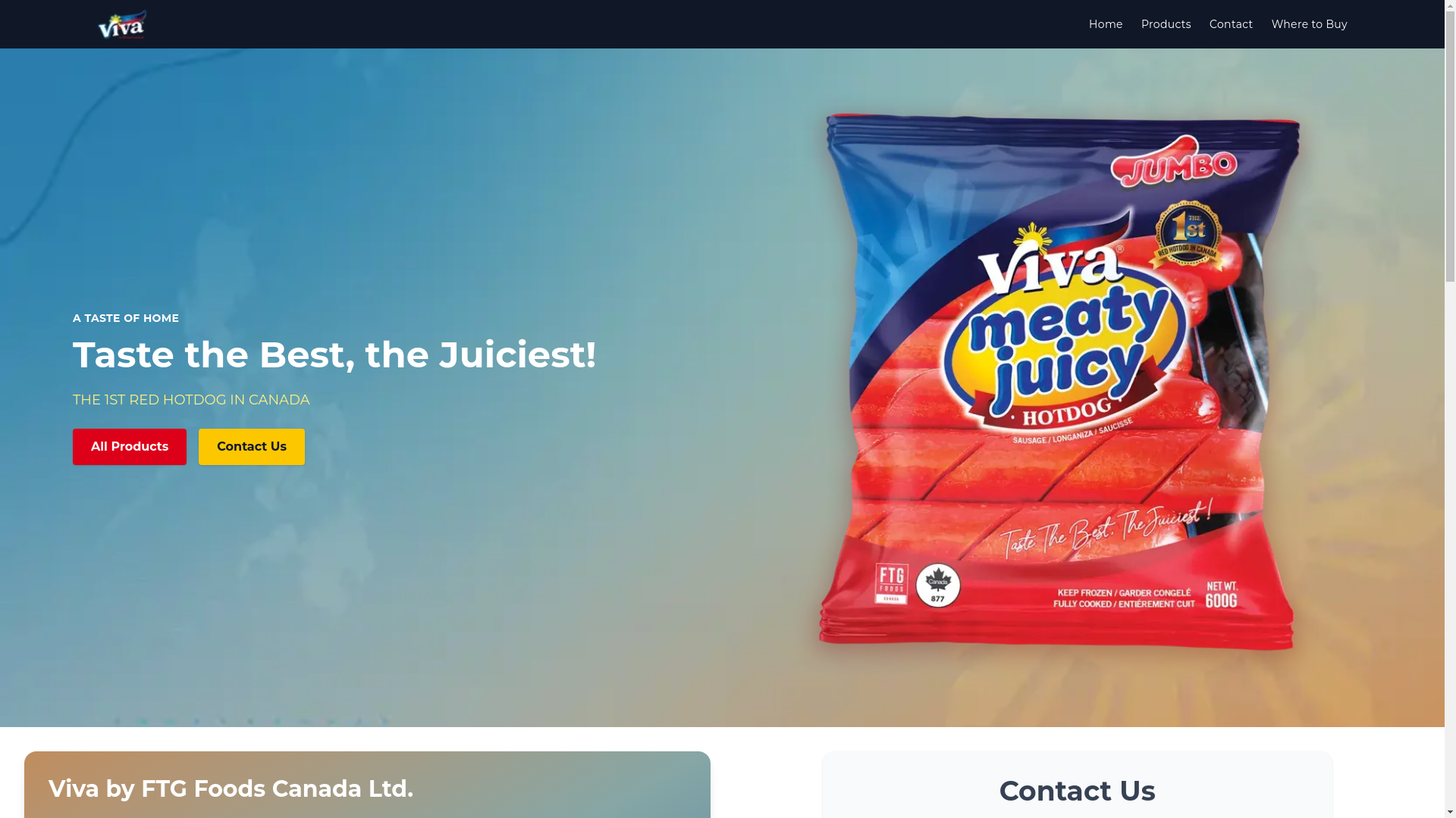 website screenshot of https://viva-ftgfoods.com/